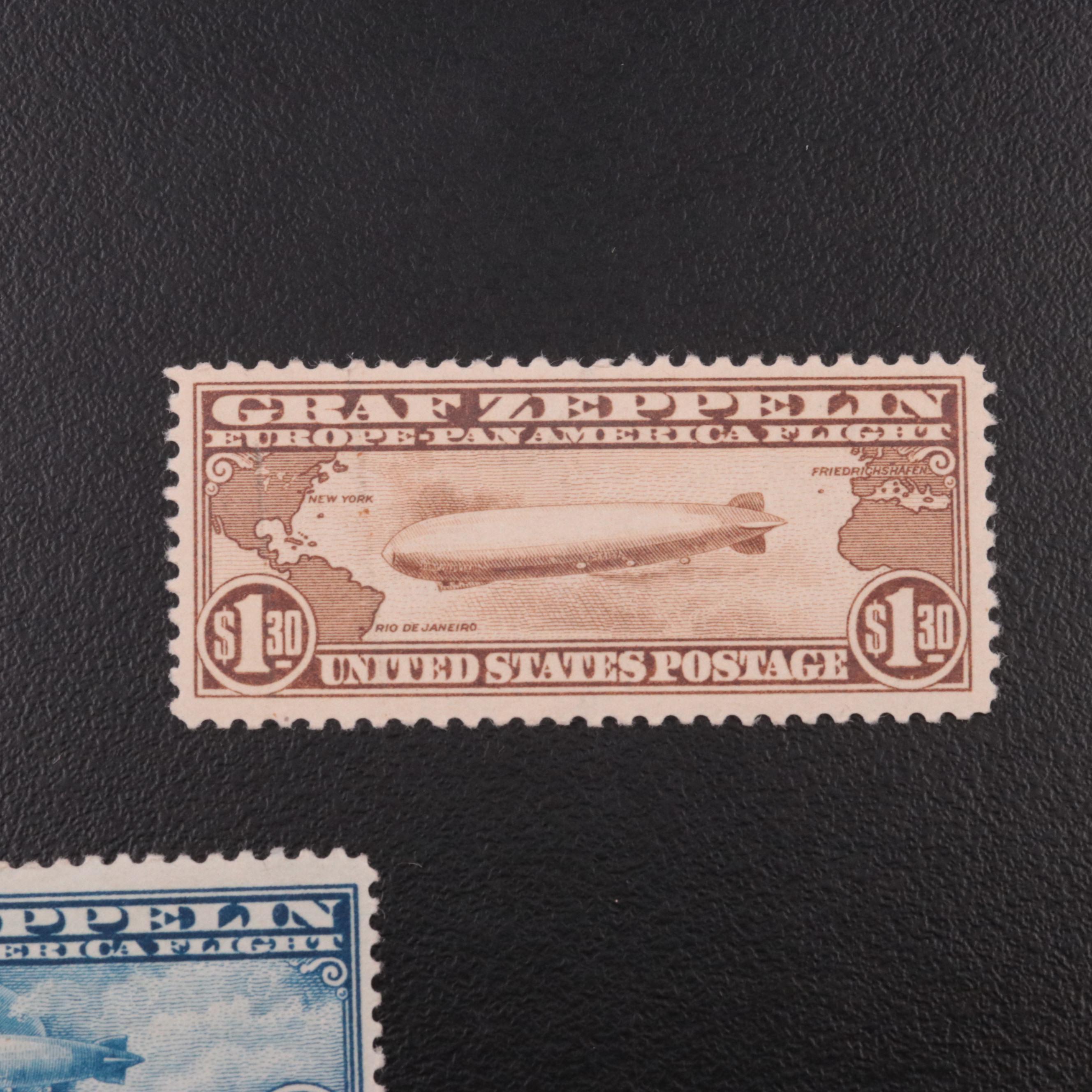 Three 1930 Graf Zeppelin MNH Postage Stamps