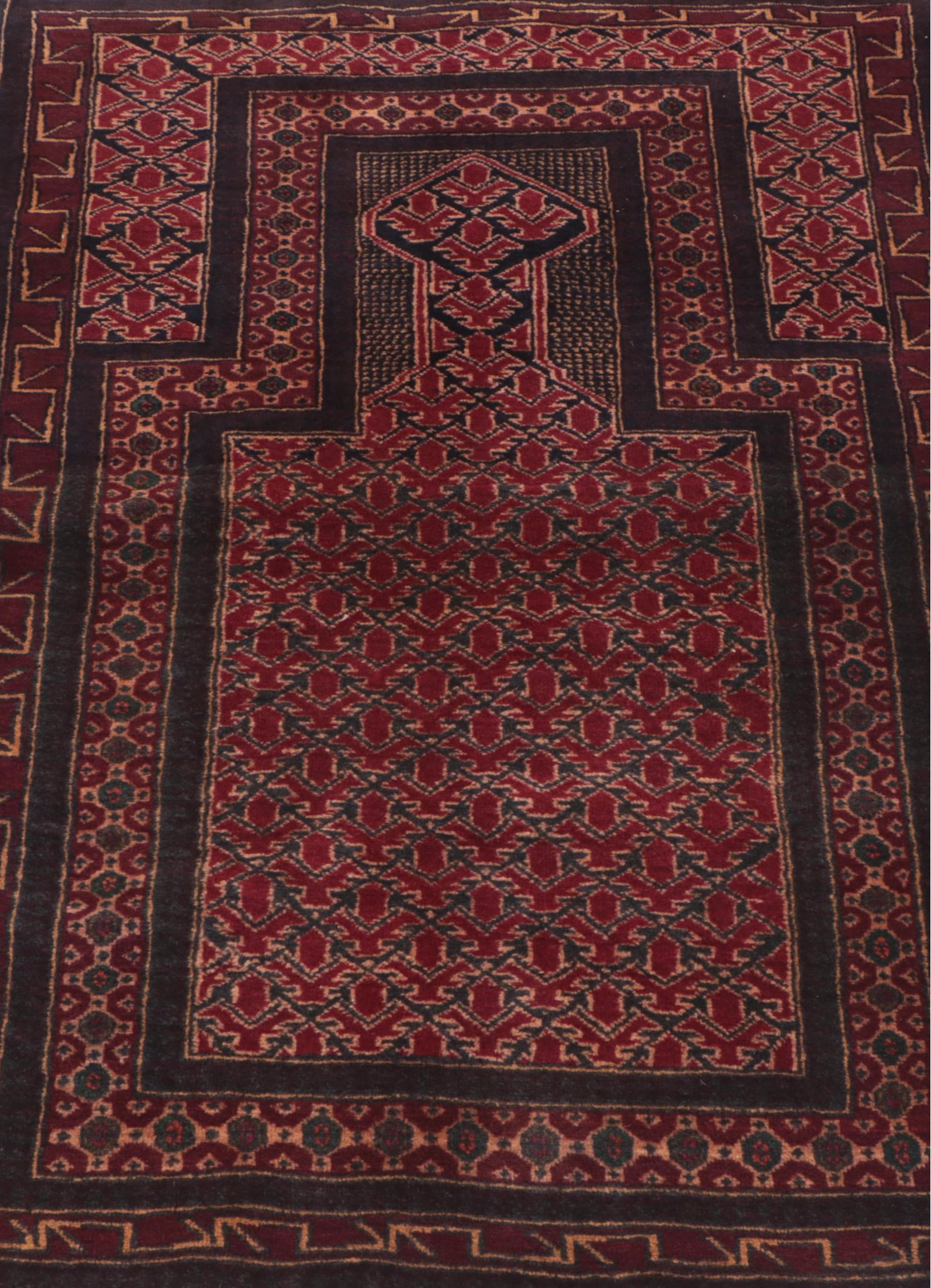 2'11 x 4'5 Hand-Knotted Afghan Baluch Prayer Rug