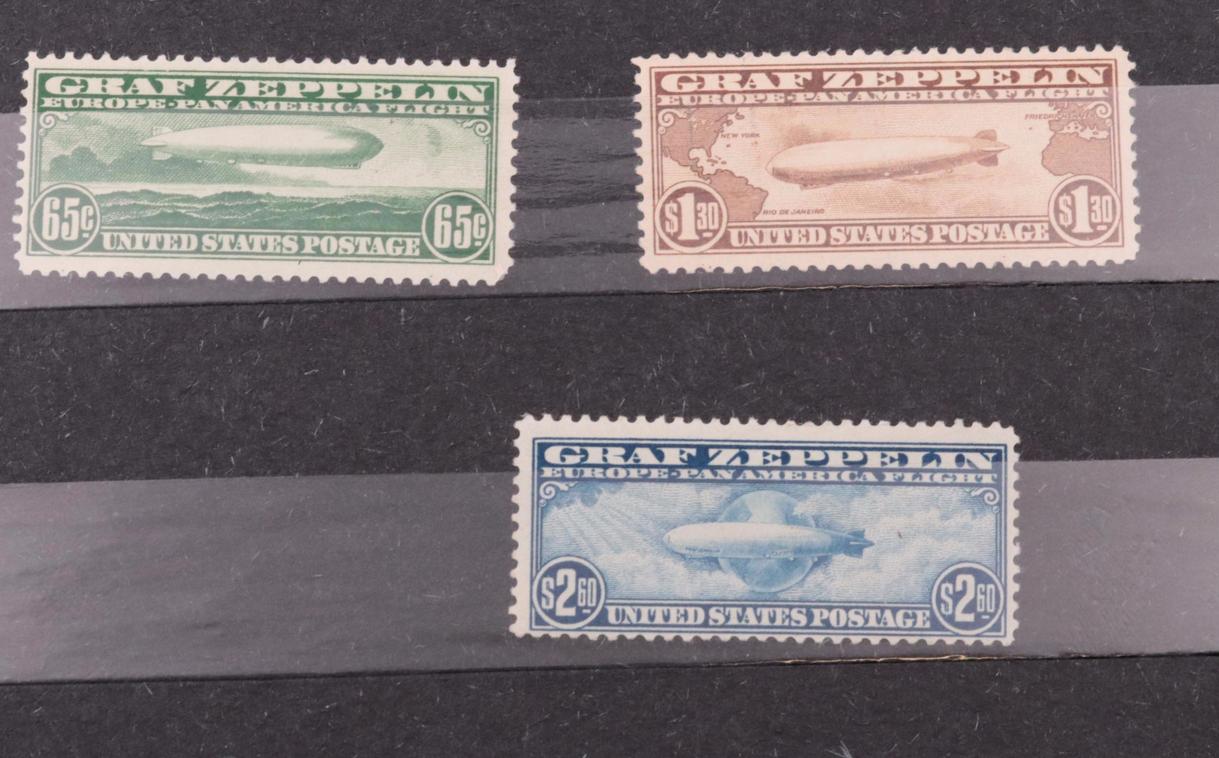 Three 1930 Graf Zeppelin MNH Postage Stamps