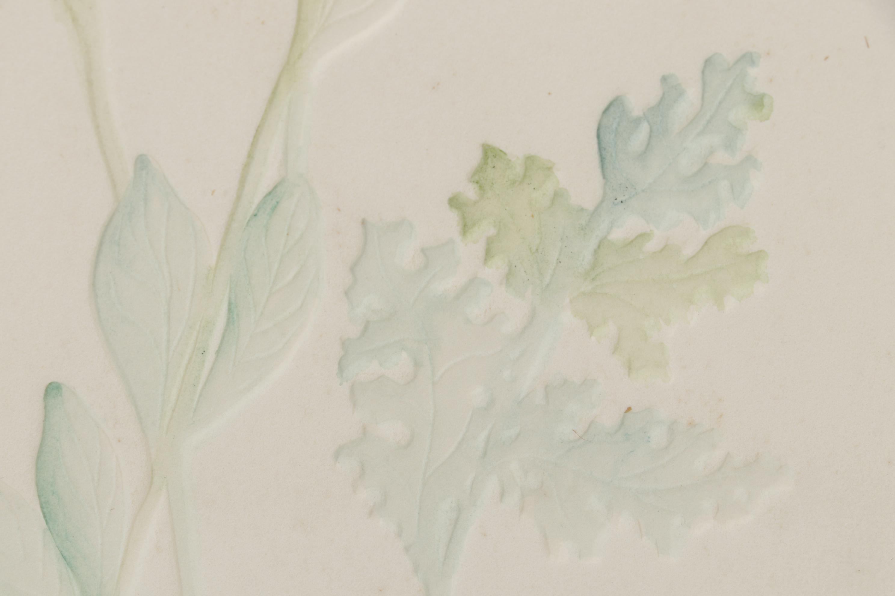 Susan Zythewick Hand-Colored Embossed Etching of Flowers, Circa 1975