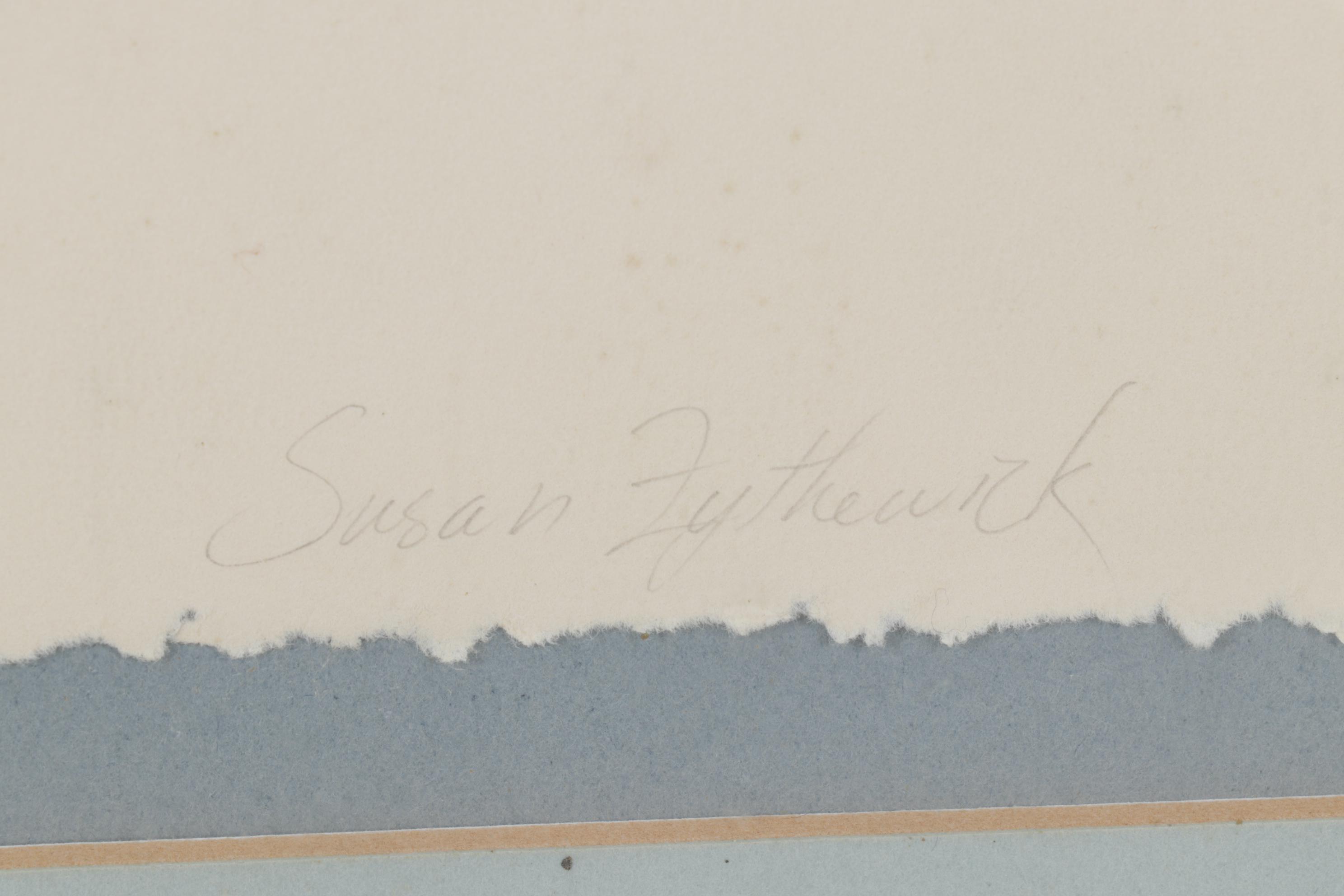 Susan Zythewick Hand-Colored Embossed Etching of Flowers, Circa 1975