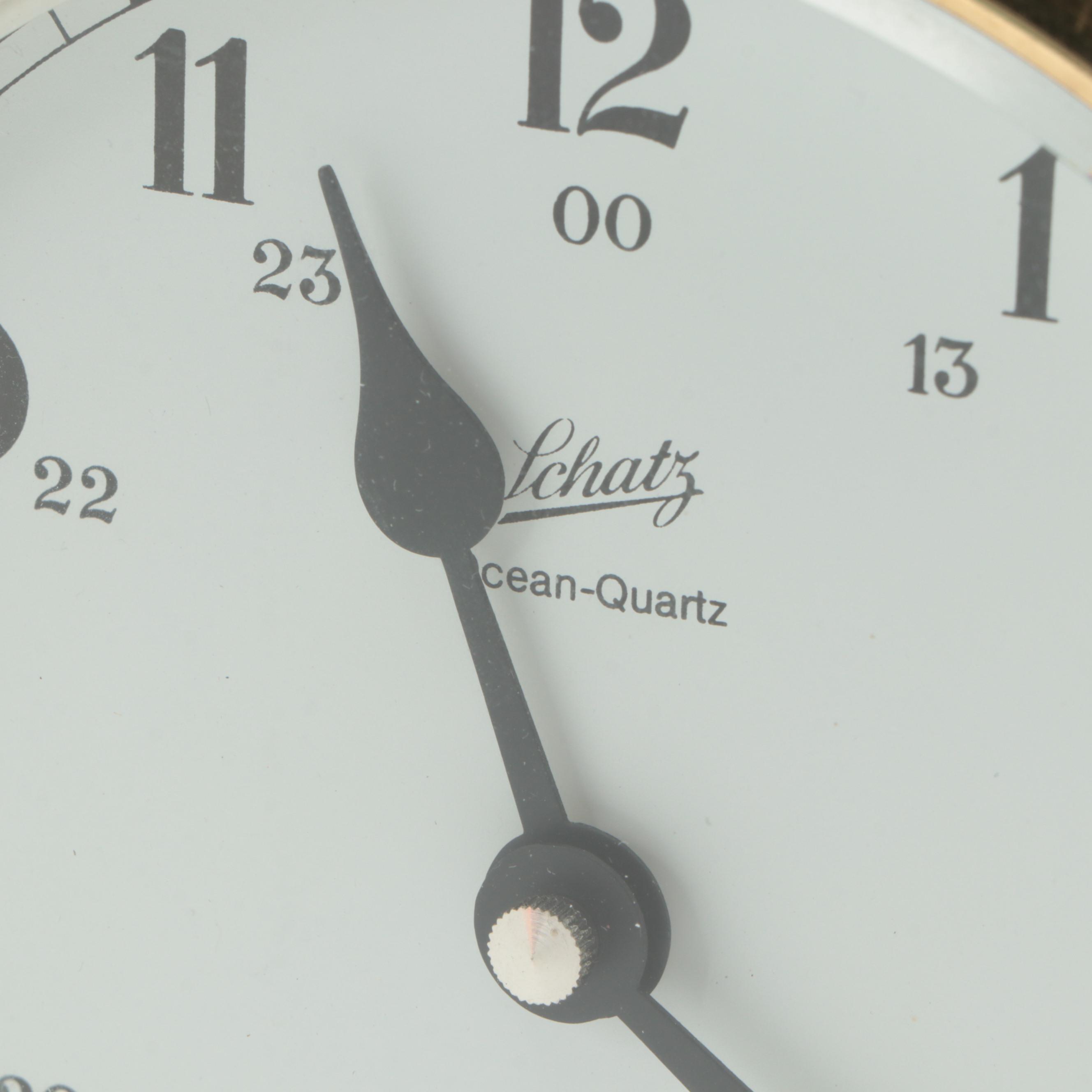 Schatz Brass Ship's Bell Ocean Quartz Clock