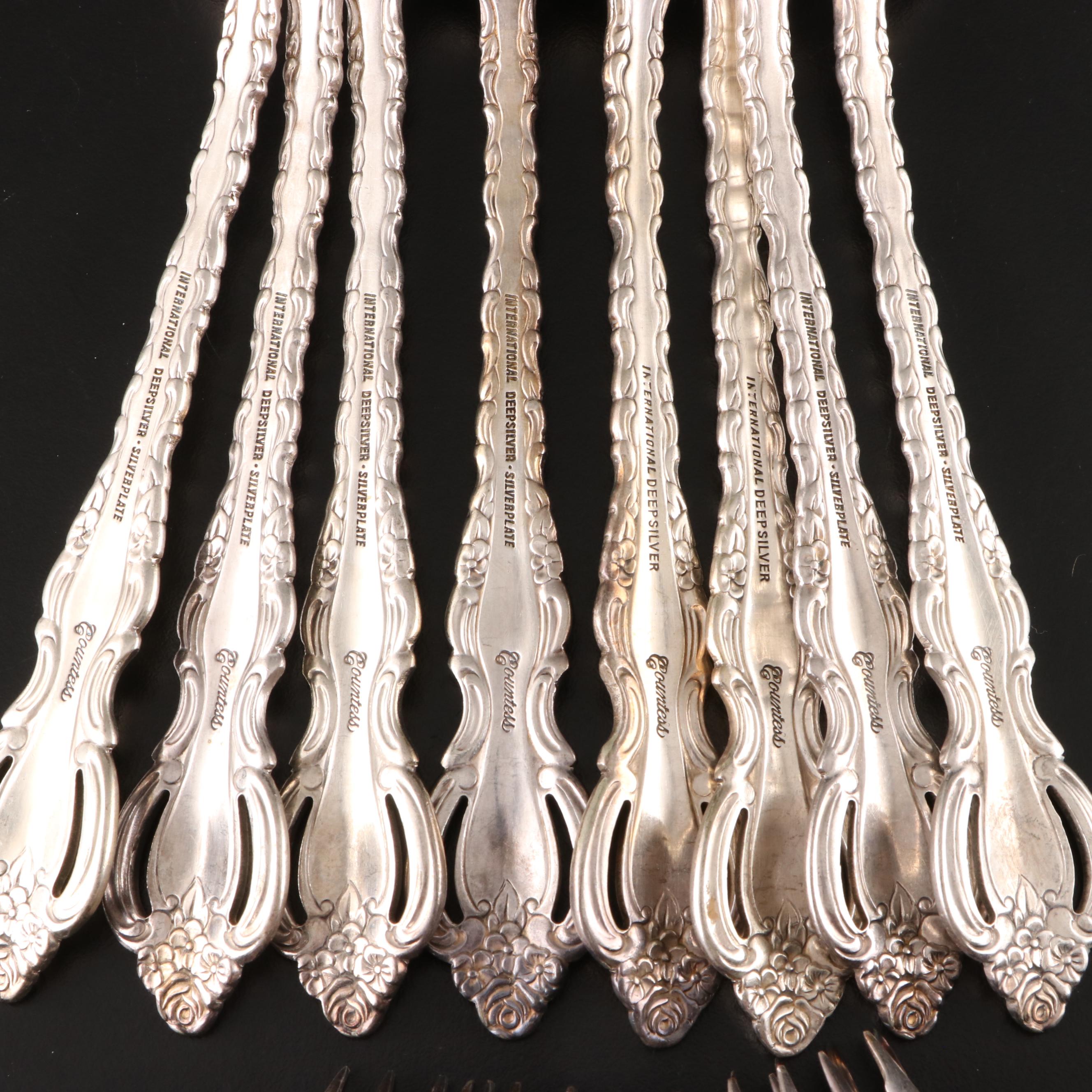 International Silver "Countess" Silver Plate Flatware and Utensils, 1969-1997