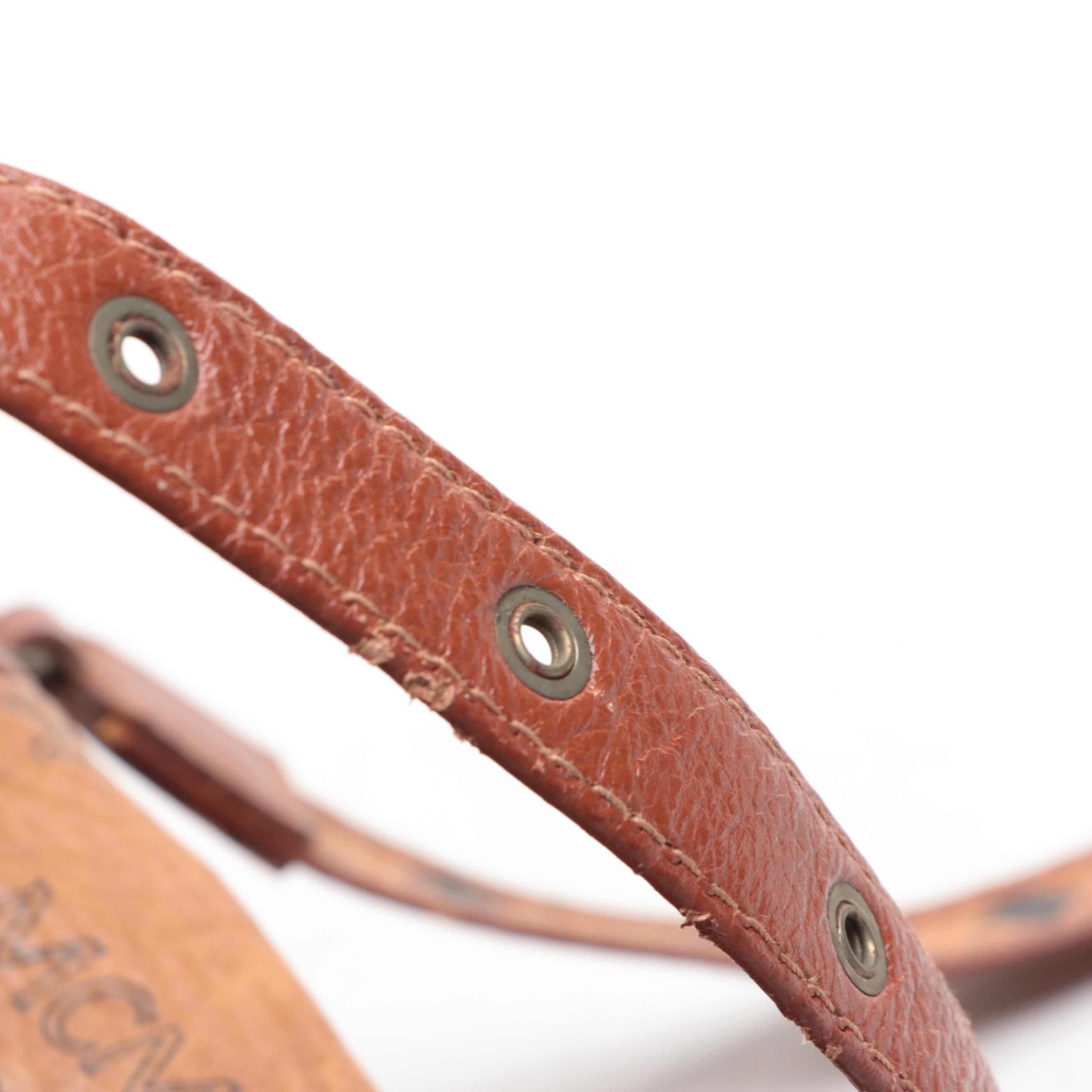 MCM Small Duffle Bag in Cognac Visetos Monogram Canvas and Leather