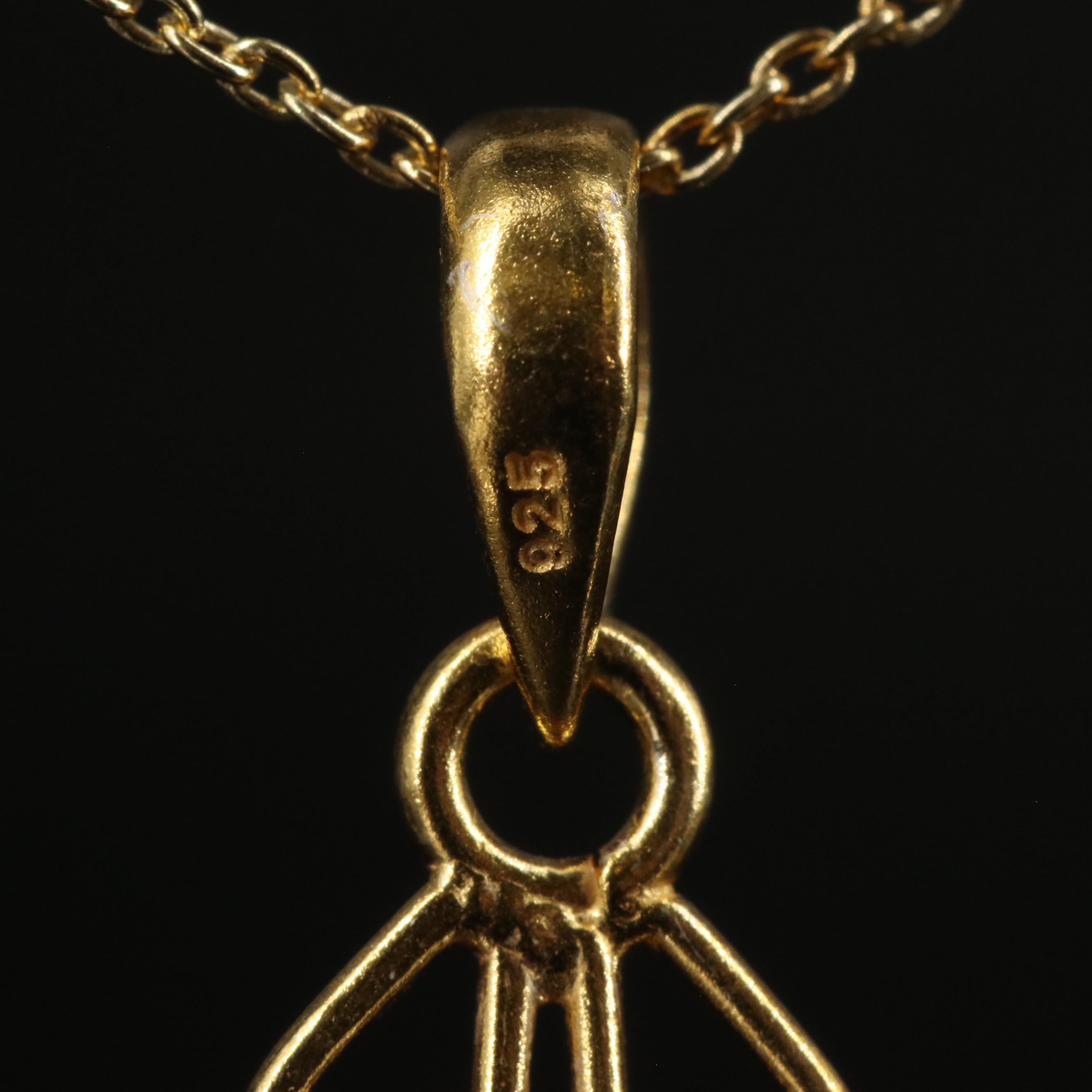 Sterling Filled Corundum Pendant Necklace