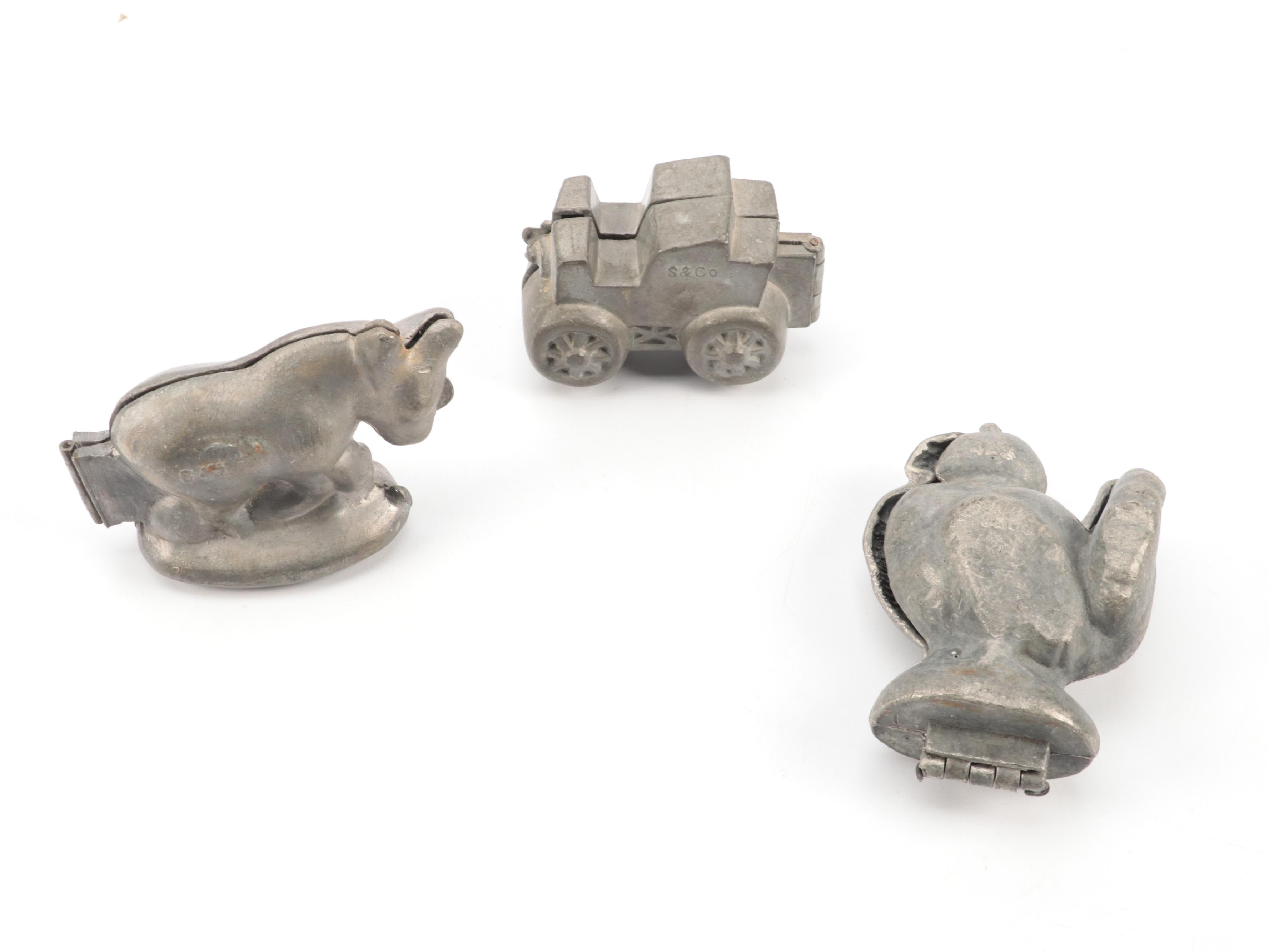 VormenFabriek with Other Metal Molds, Oil Lanterns, Creamer and Sugar