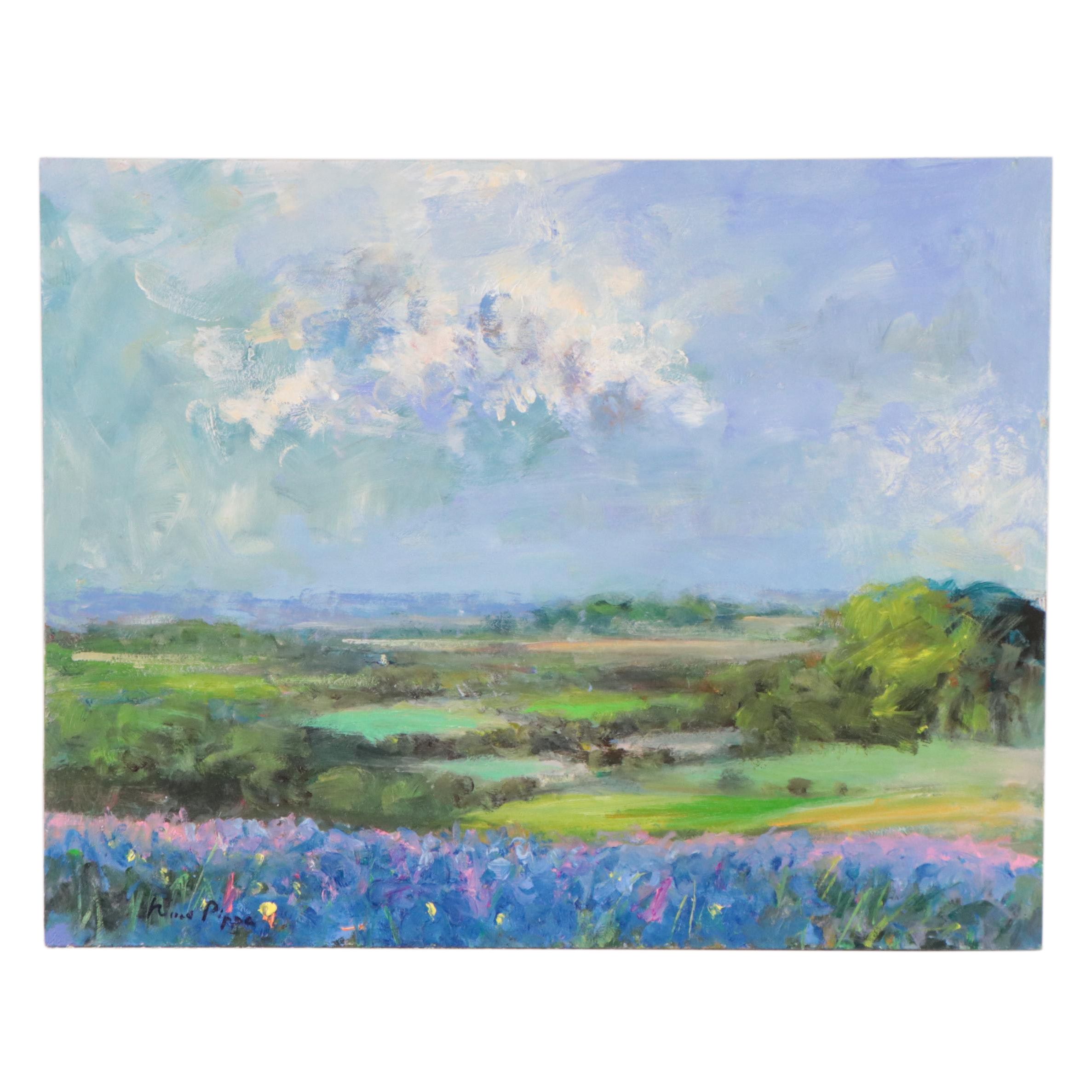 Nino Pippa Oil Painting "Provence - Irises Field"