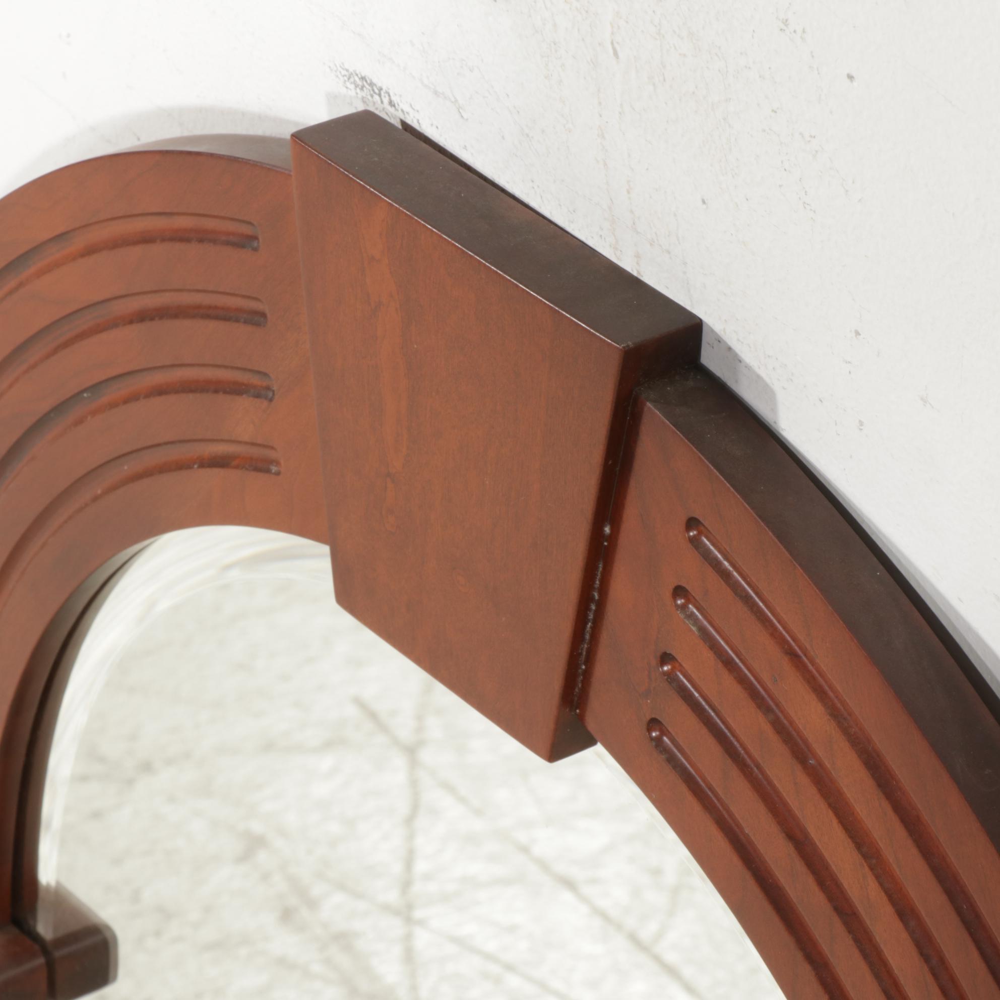 Large Routed Wooden Wall Mirror