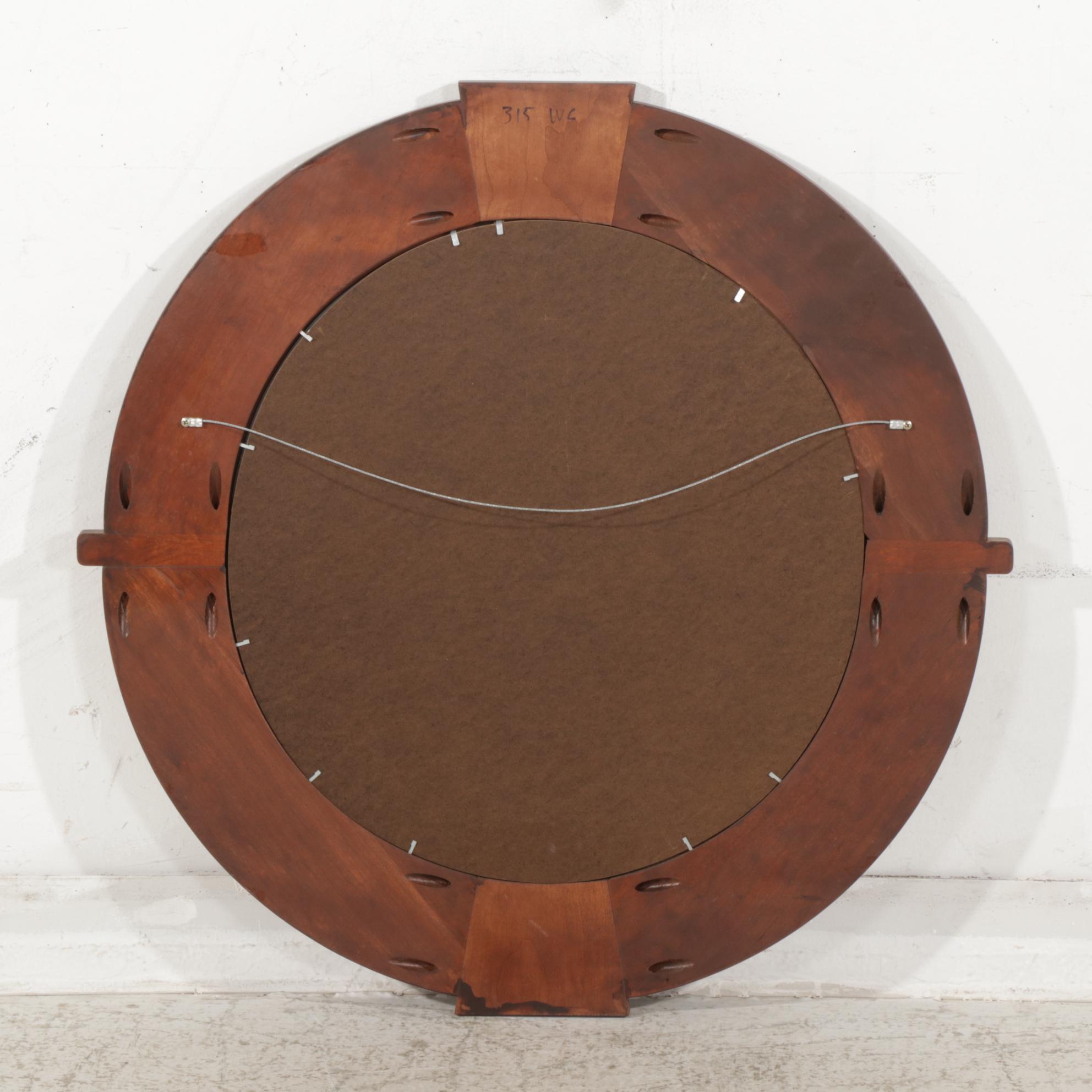 Large Routed Wooden Wall Mirror