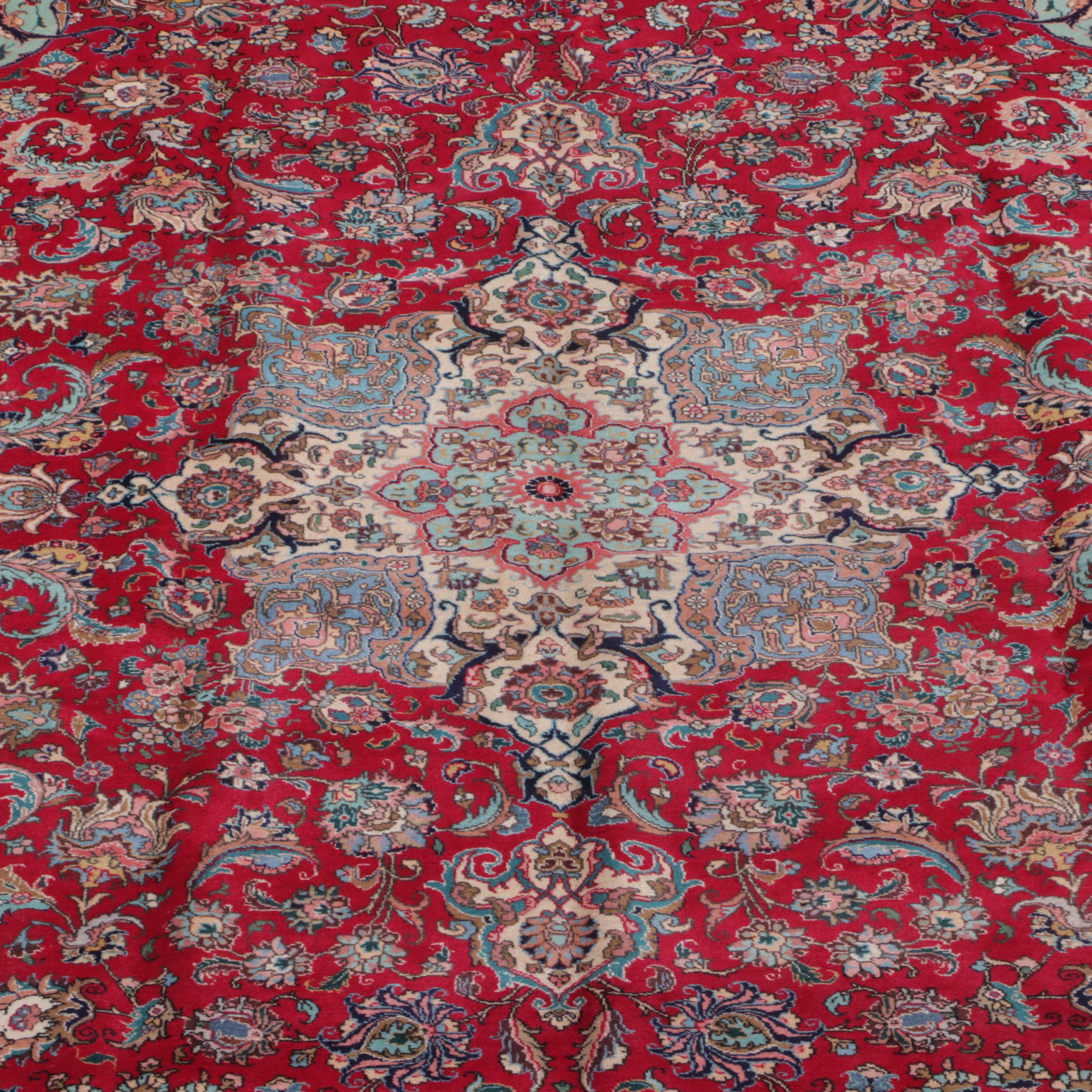 11'1 x 16'6 Hand-Knotted Persian Tabriz Room Sized Rug