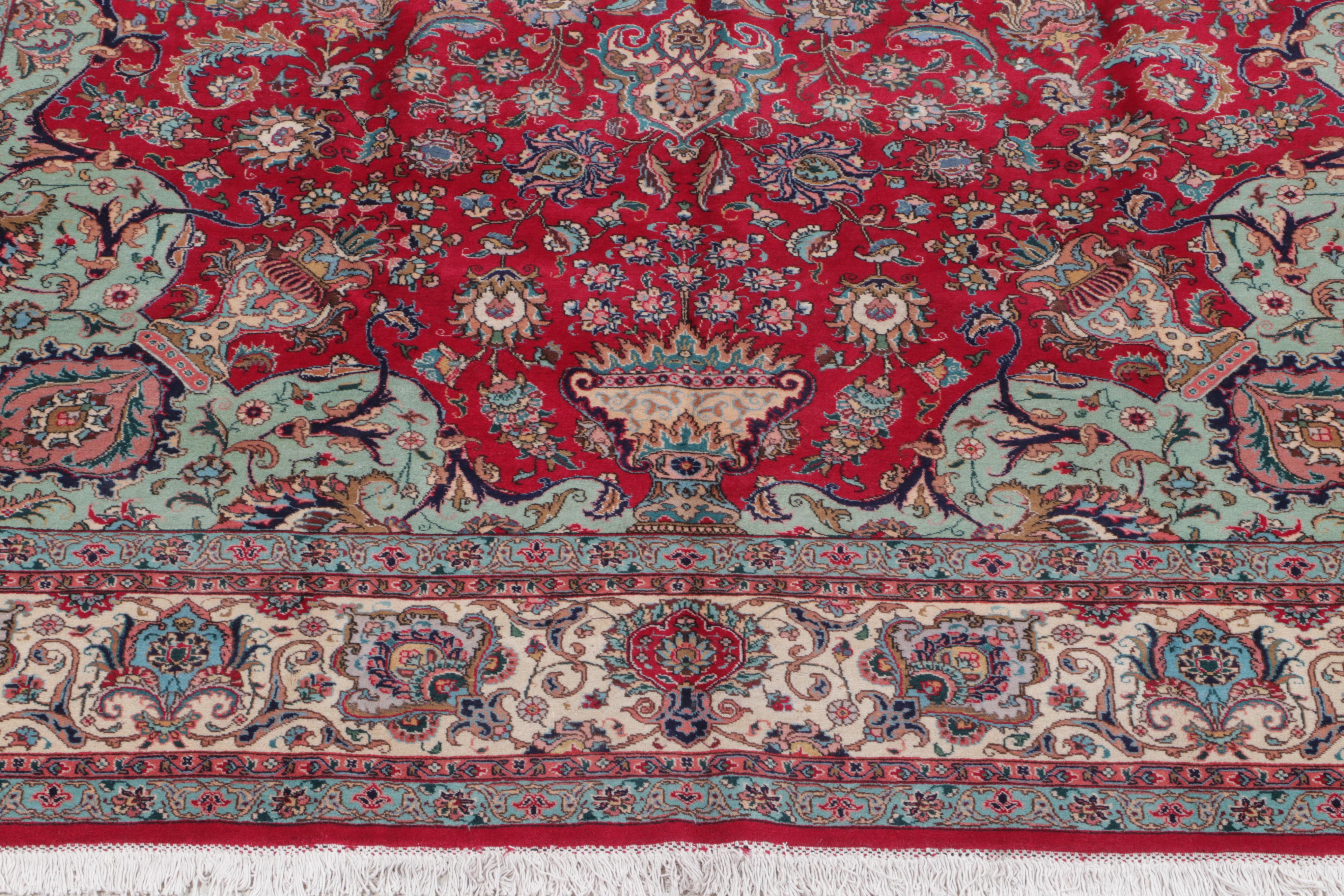 11'1 x 16'6 Hand-Knotted Persian Tabriz Room Sized Rug