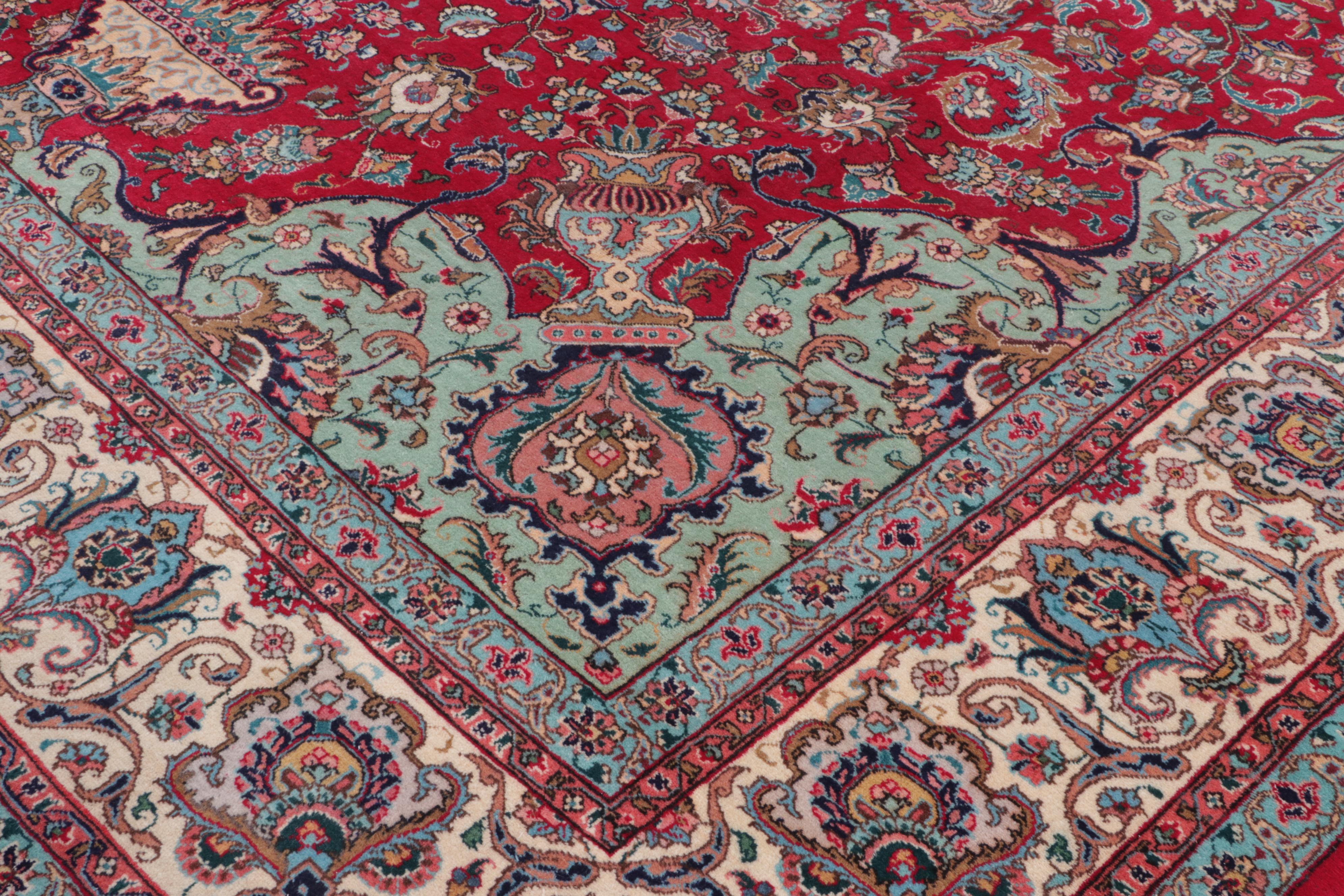 11'1 x 16'6 Hand-Knotted Persian Tabriz Room Sized Rug