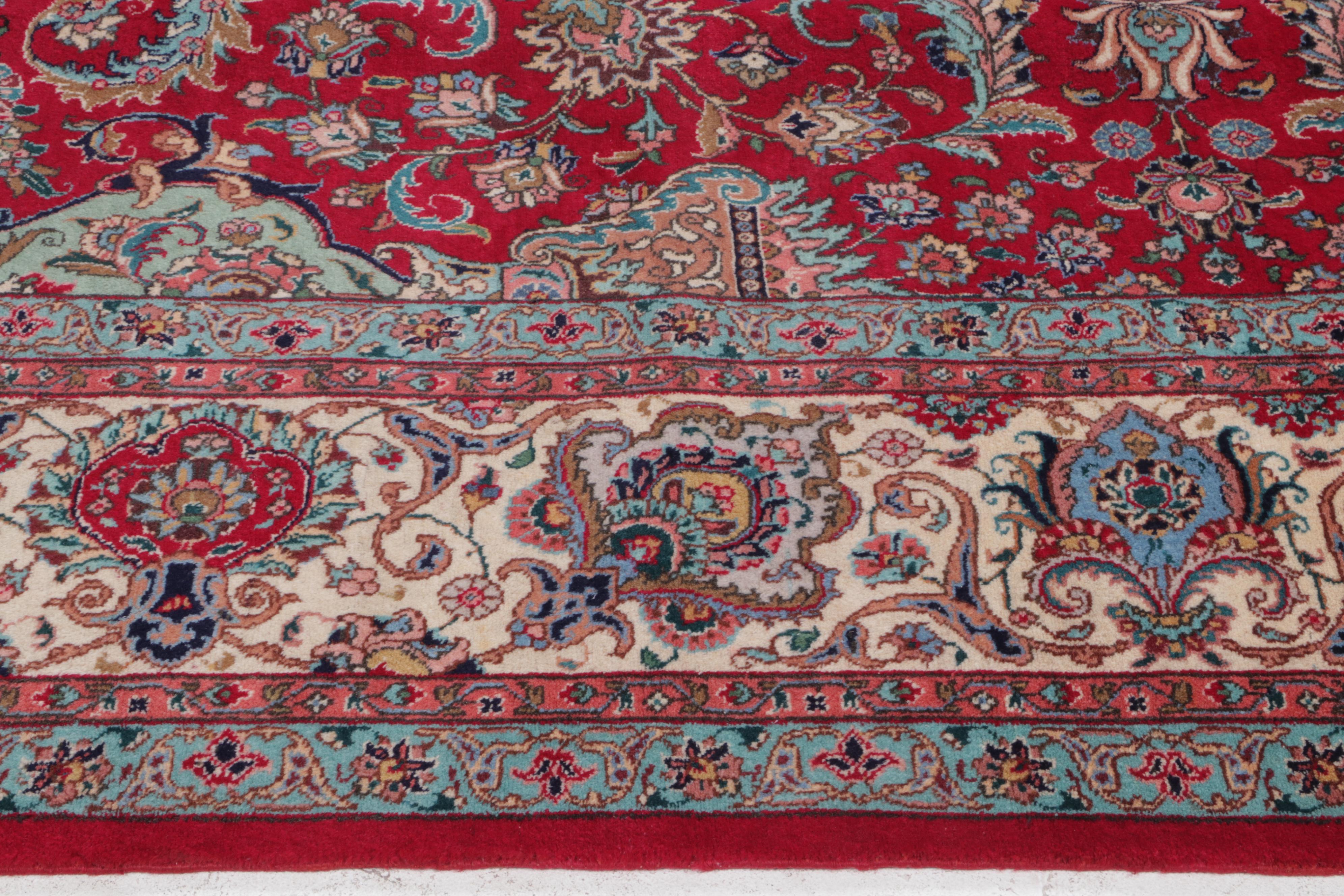11'1 x 16'6 Hand-Knotted Persian Tabriz Room Sized Rug