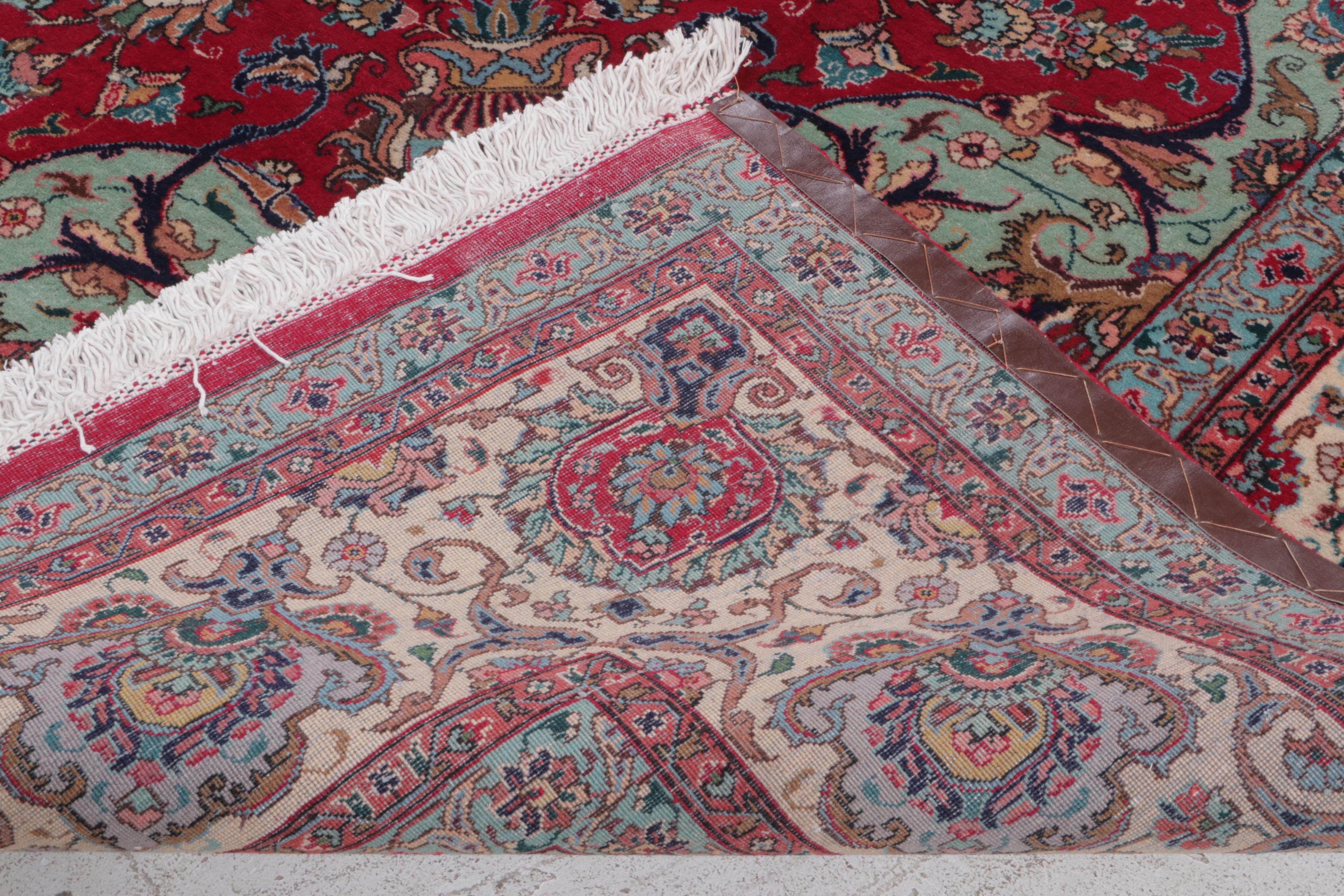 11'1 x 16'6 Hand-Knotted Persian Tabriz Room Sized Rug