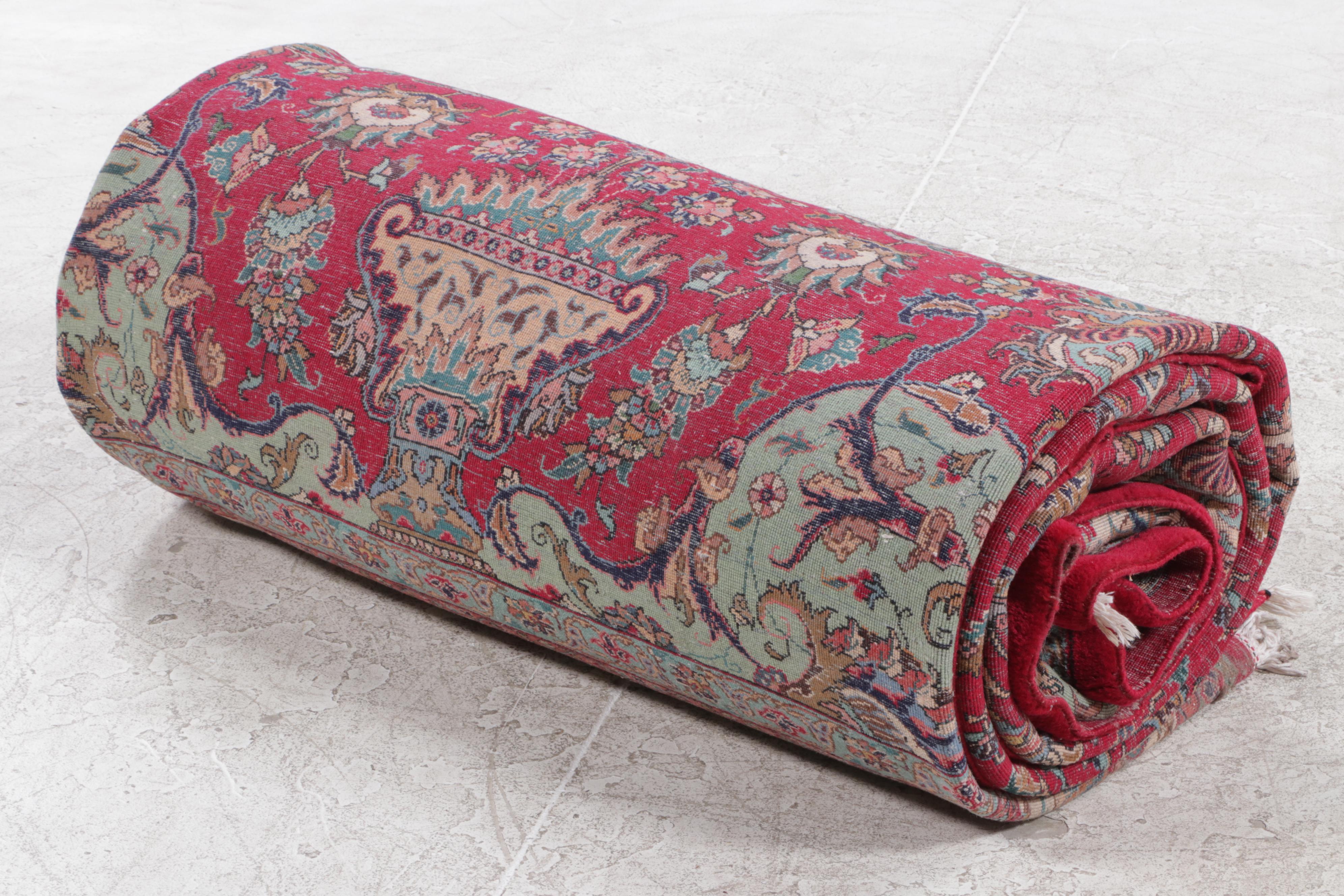 11'1 x 16'6 Hand-Knotted Persian Tabriz Room Sized Rug