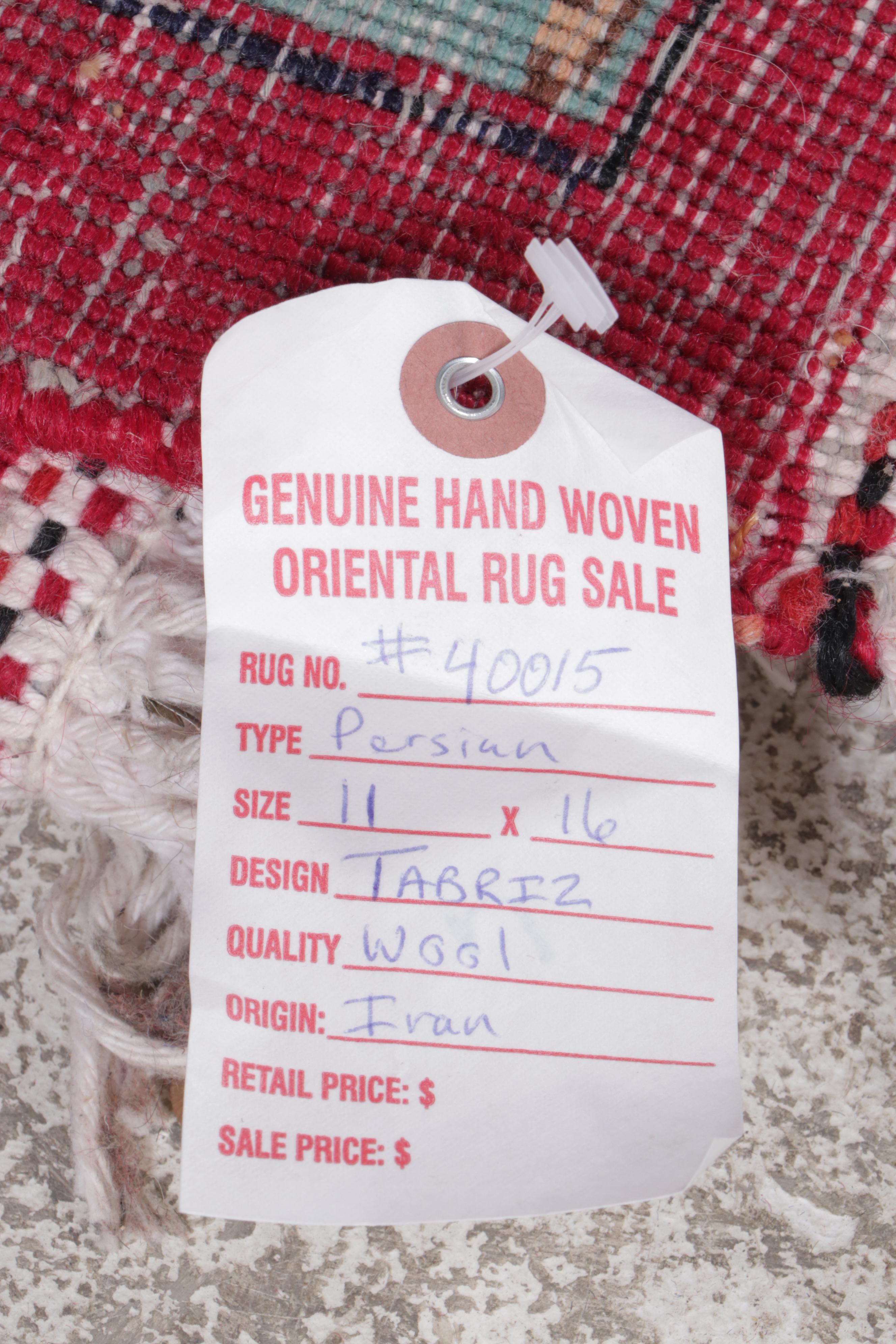 11'1 x 16'6 Hand-Knotted Persian Tabriz Room Sized Rug