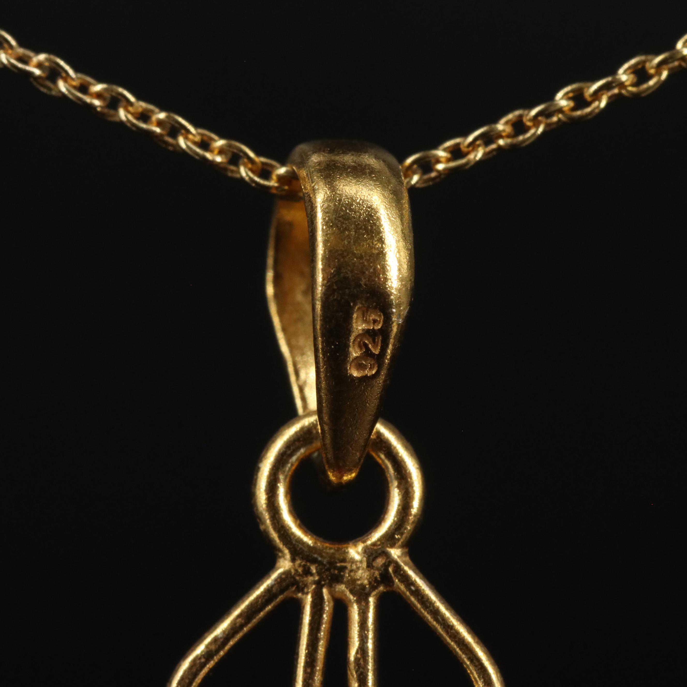 Sterling Filled Corundum Pendant Necklace