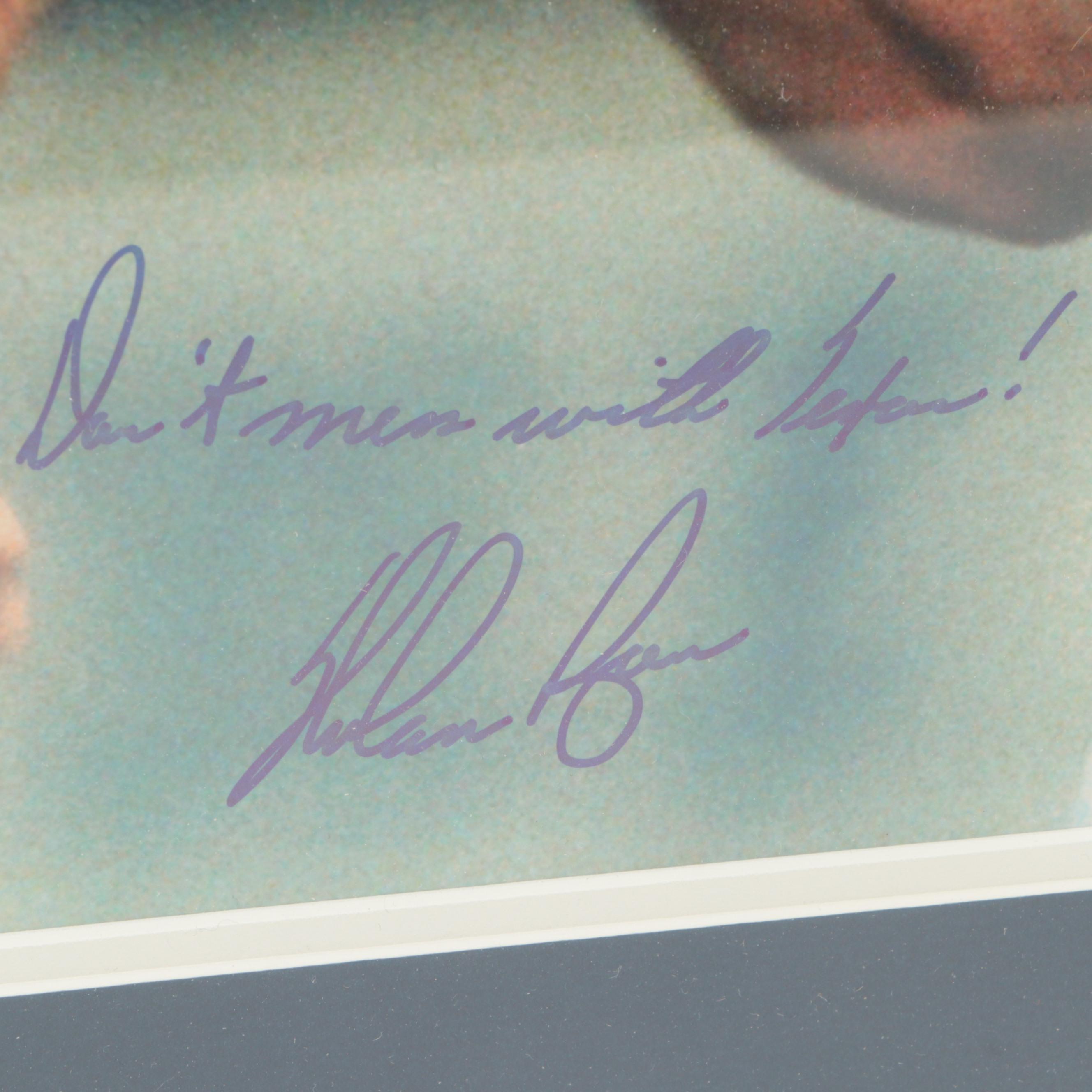 Nolan Ryan Signed Texas Rangers Giclée in Matted Frame