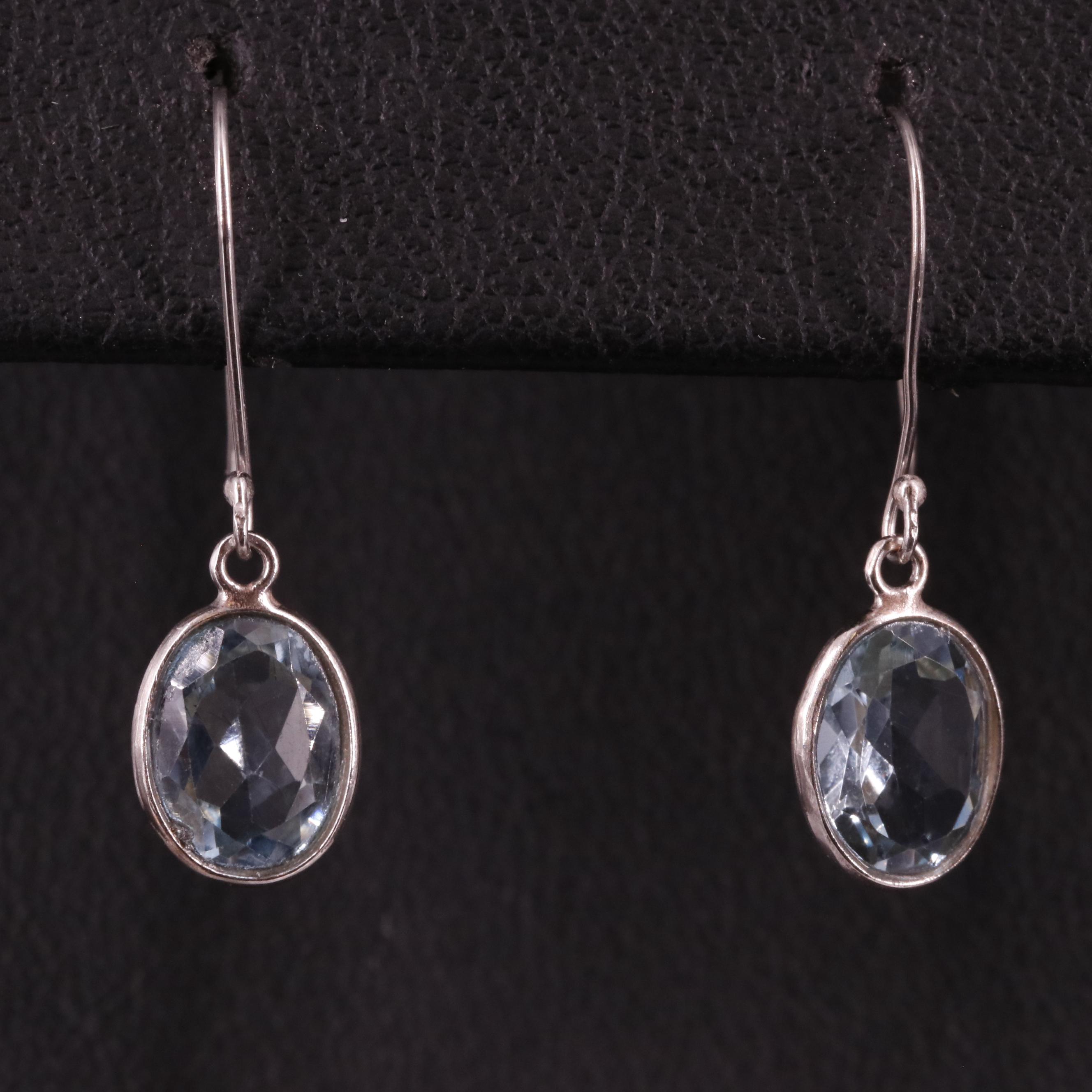 14K Blue Topaz Drop Earrings