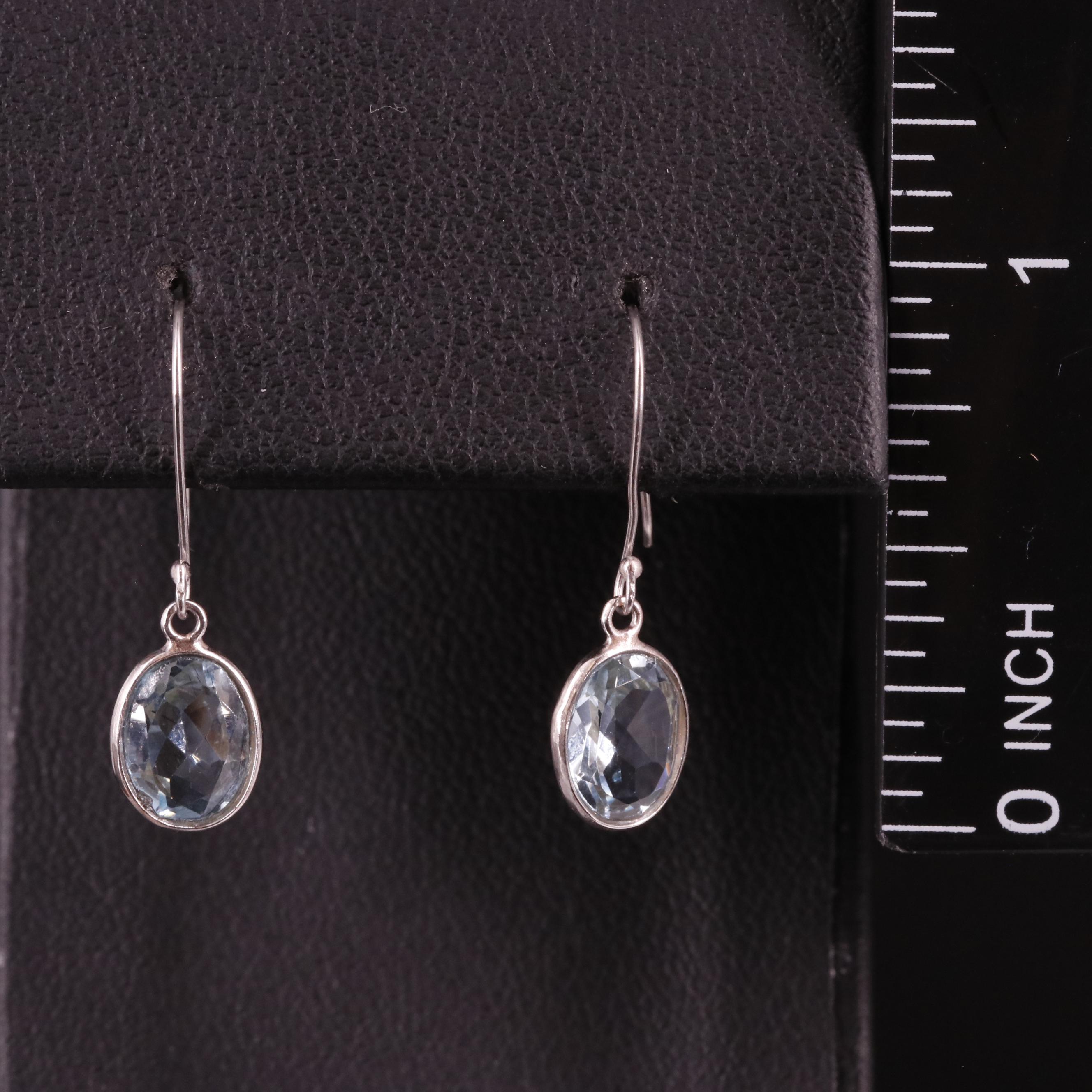 14K Blue Topaz Drop Earrings