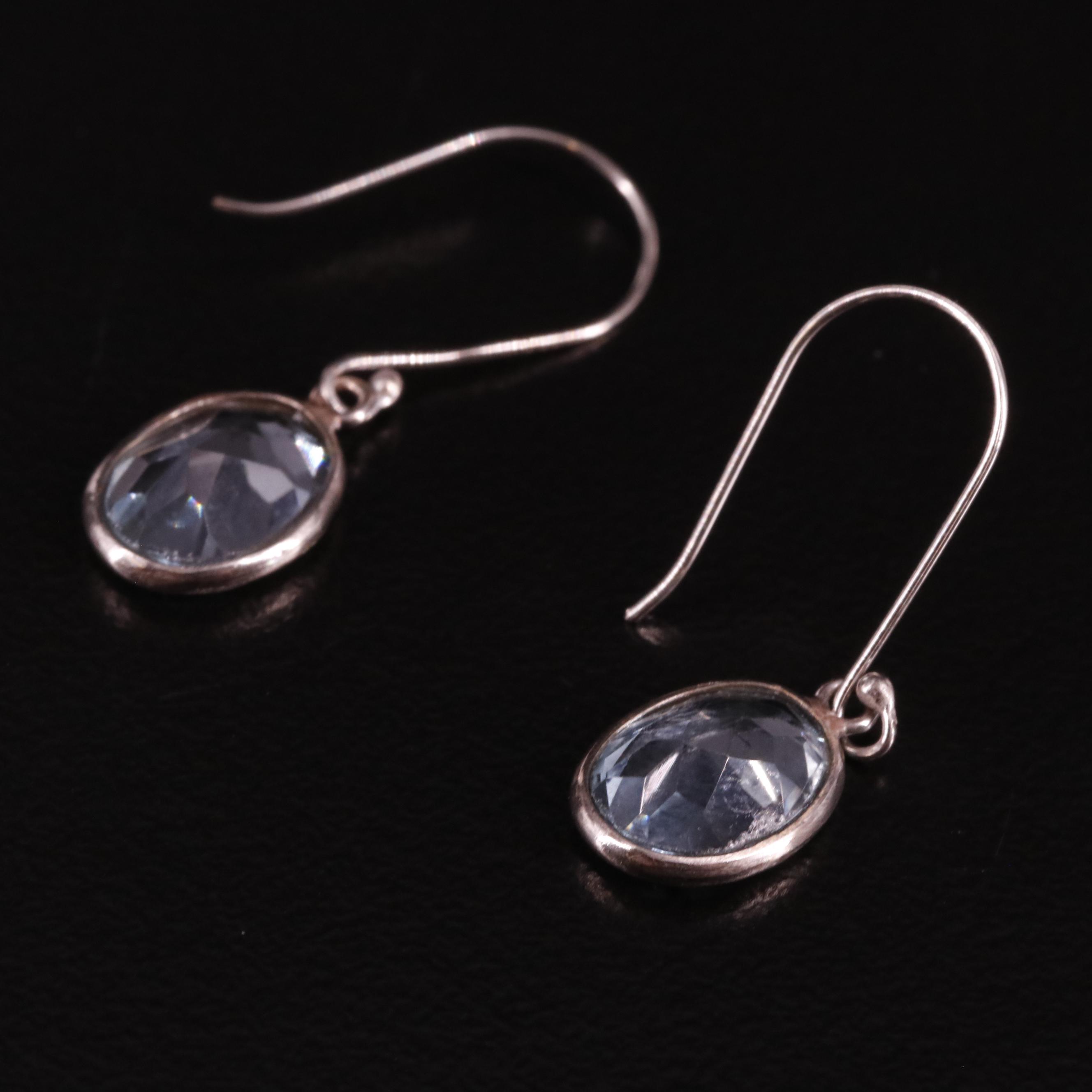 14K Blue Topaz Drop Earrings