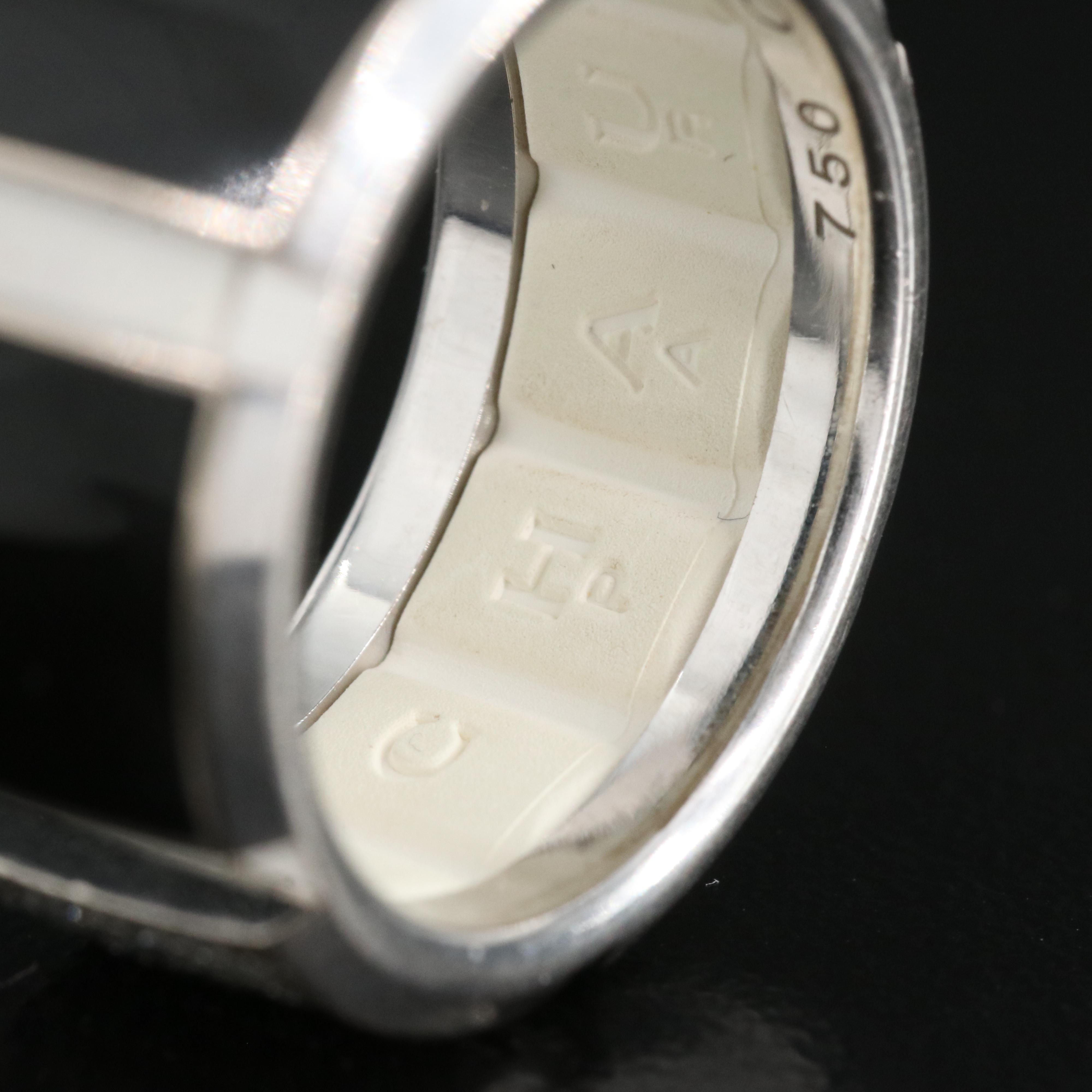 Chaumet "Class One" 18K 0.25 CTW Diamond, Enamel and Rubber Ring