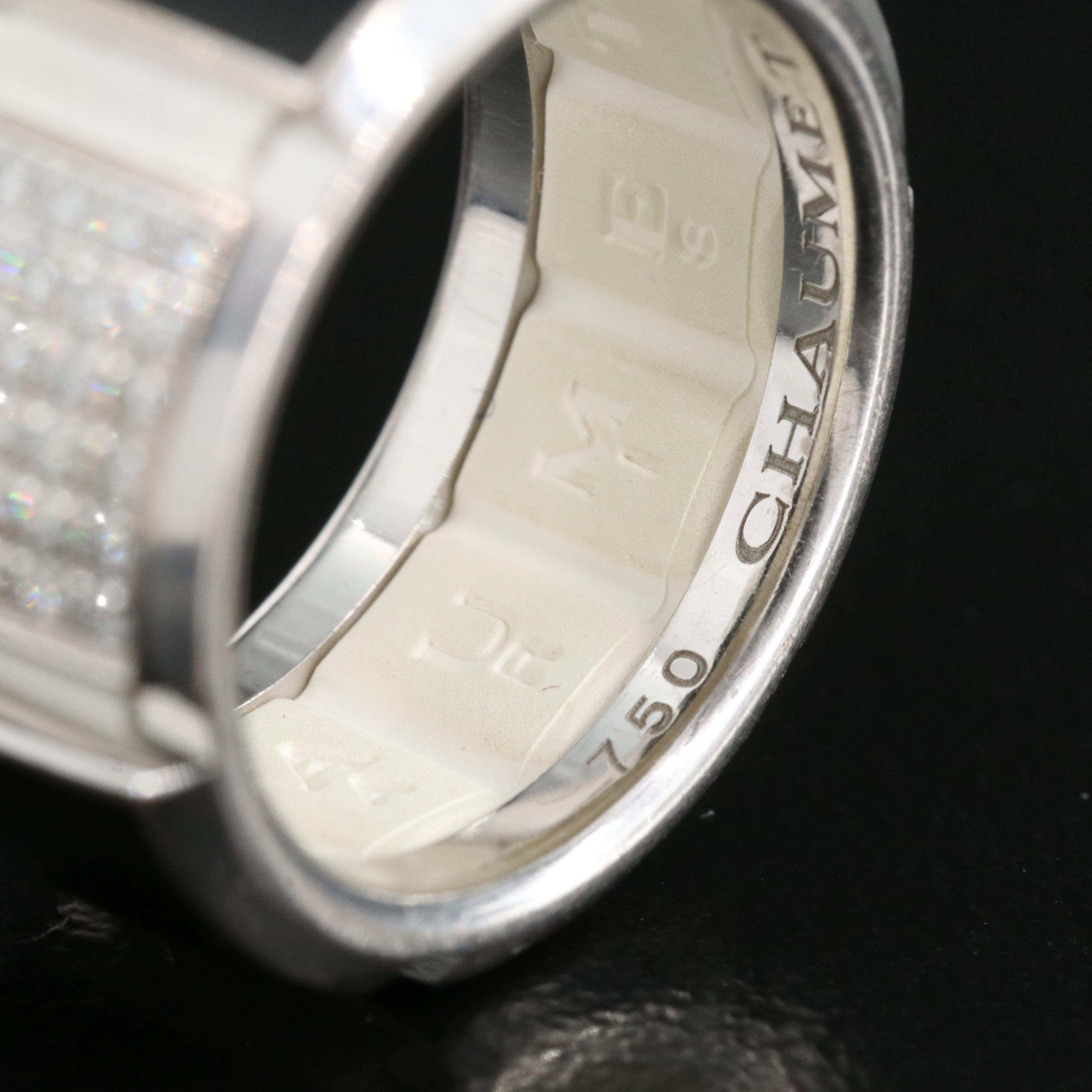 Chaumet "Class One" 18K 0.25 CTW Diamond, Enamel and Rubber Ring