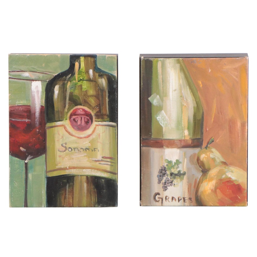 Heather A. French Oil Paintings of Wine Bottles