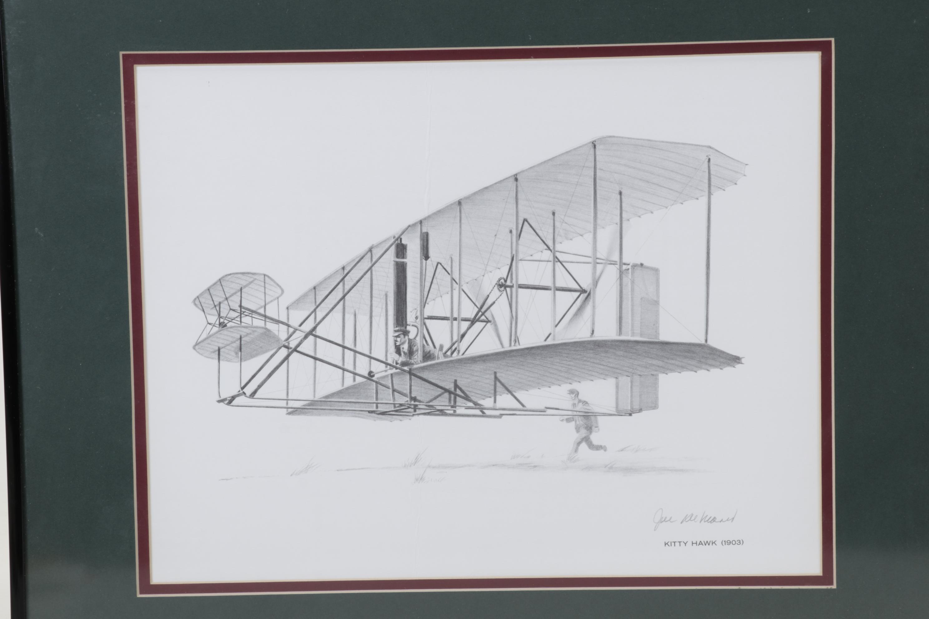 Michael Matarese and S. J. DeMarco Aviation Graphite Drawing and Halftone