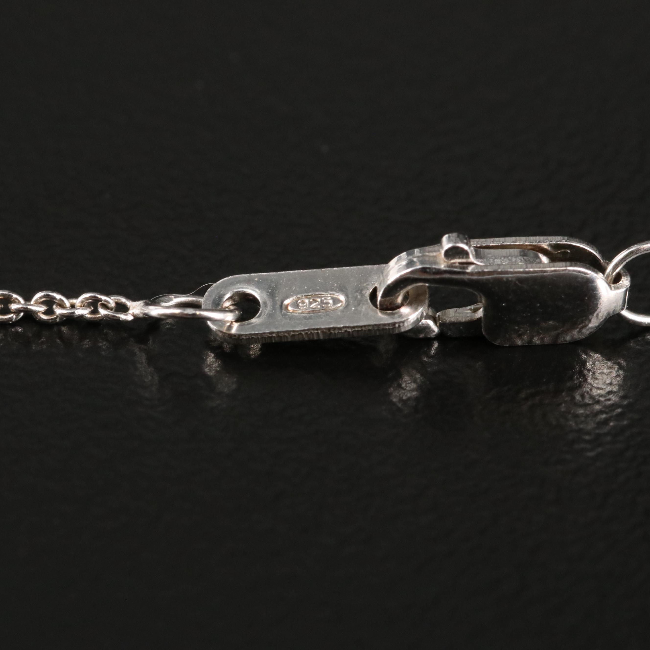 Sterling Ruby and White Sapphire Heart Pendant Necklace