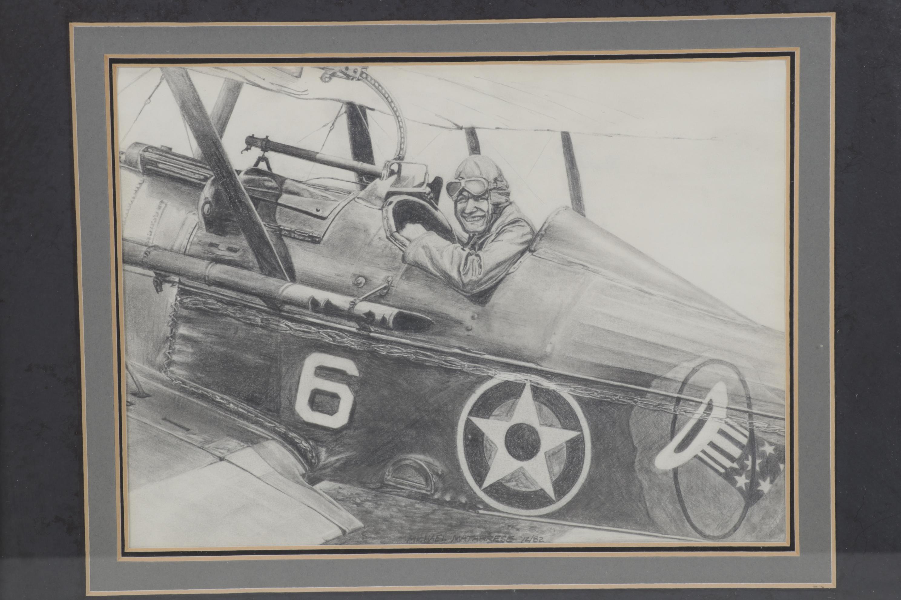 Michael Matarese and S. J. DeMarco Aviation Graphite Drawing and Halftone