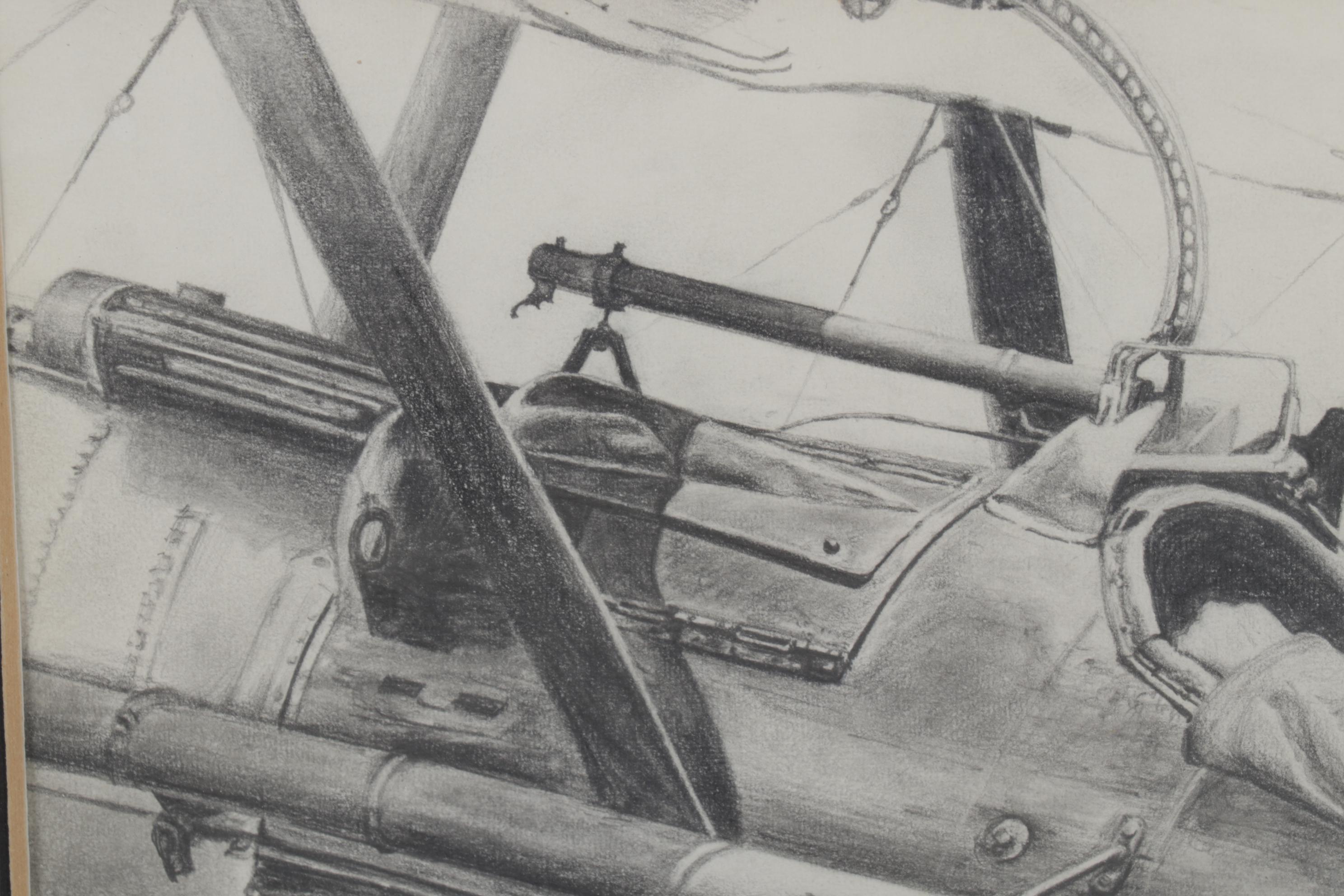 Michael Matarese and S. J. DeMarco Aviation Graphite Drawing and Halftone