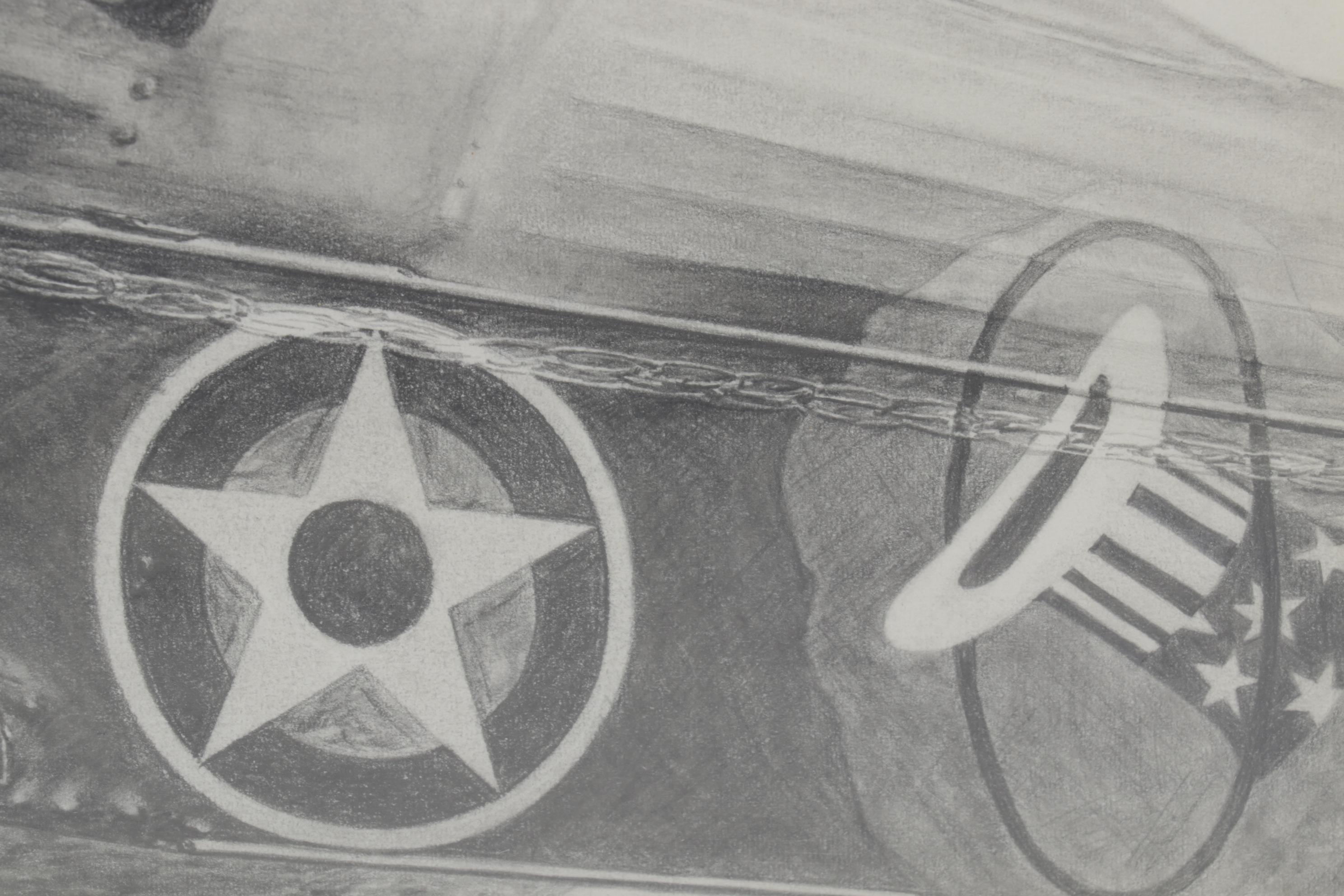 Michael Matarese and S. J. DeMarco Aviation Graphite Drawing and Halftone