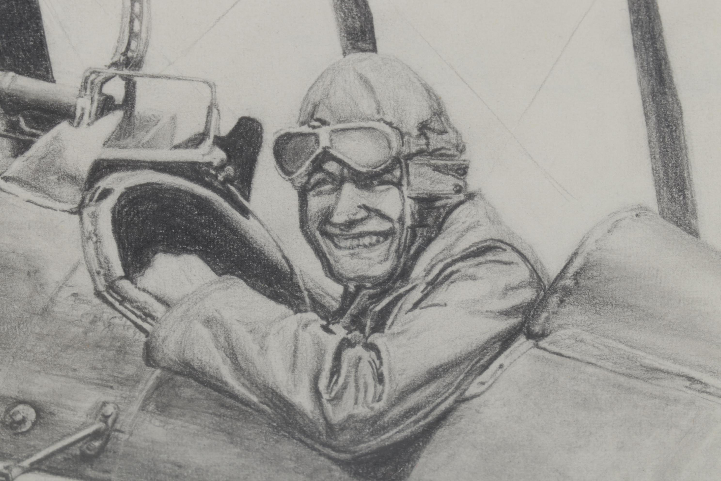 Michael Matarese and S. J. DeMarco Aviation Graphite Drawing and Halftone
