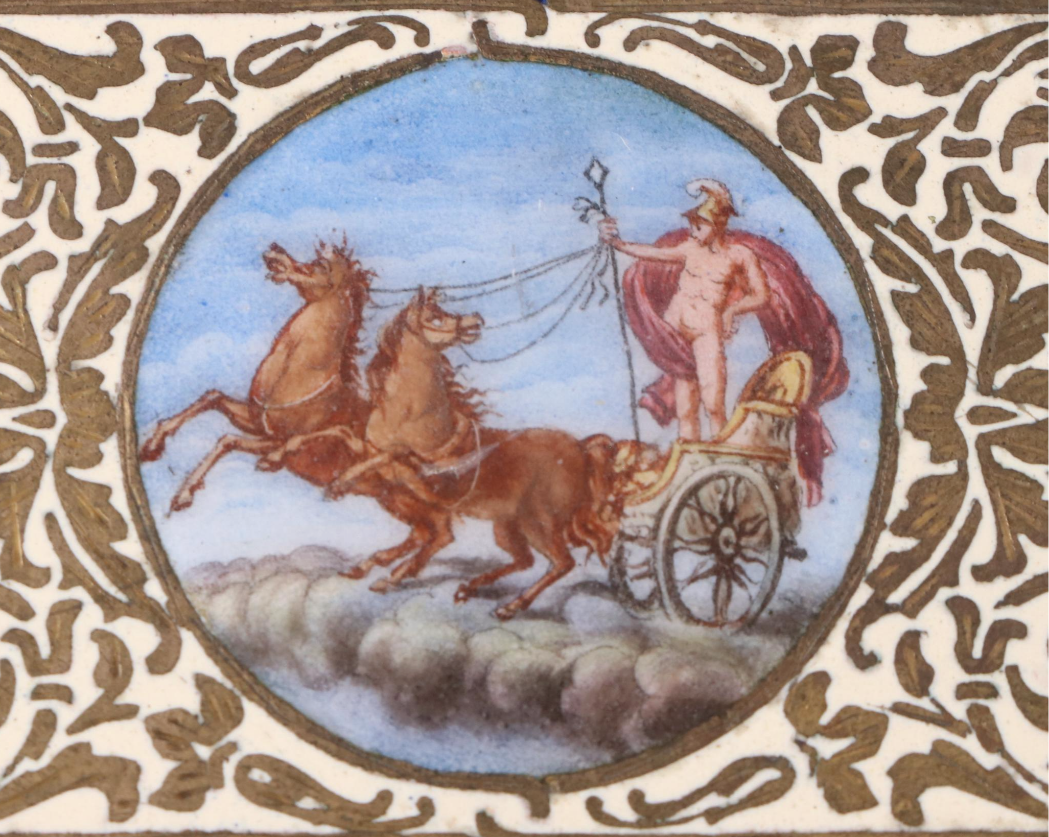 Italian Gilt over 800 Silver Enameled Box, 19th Century