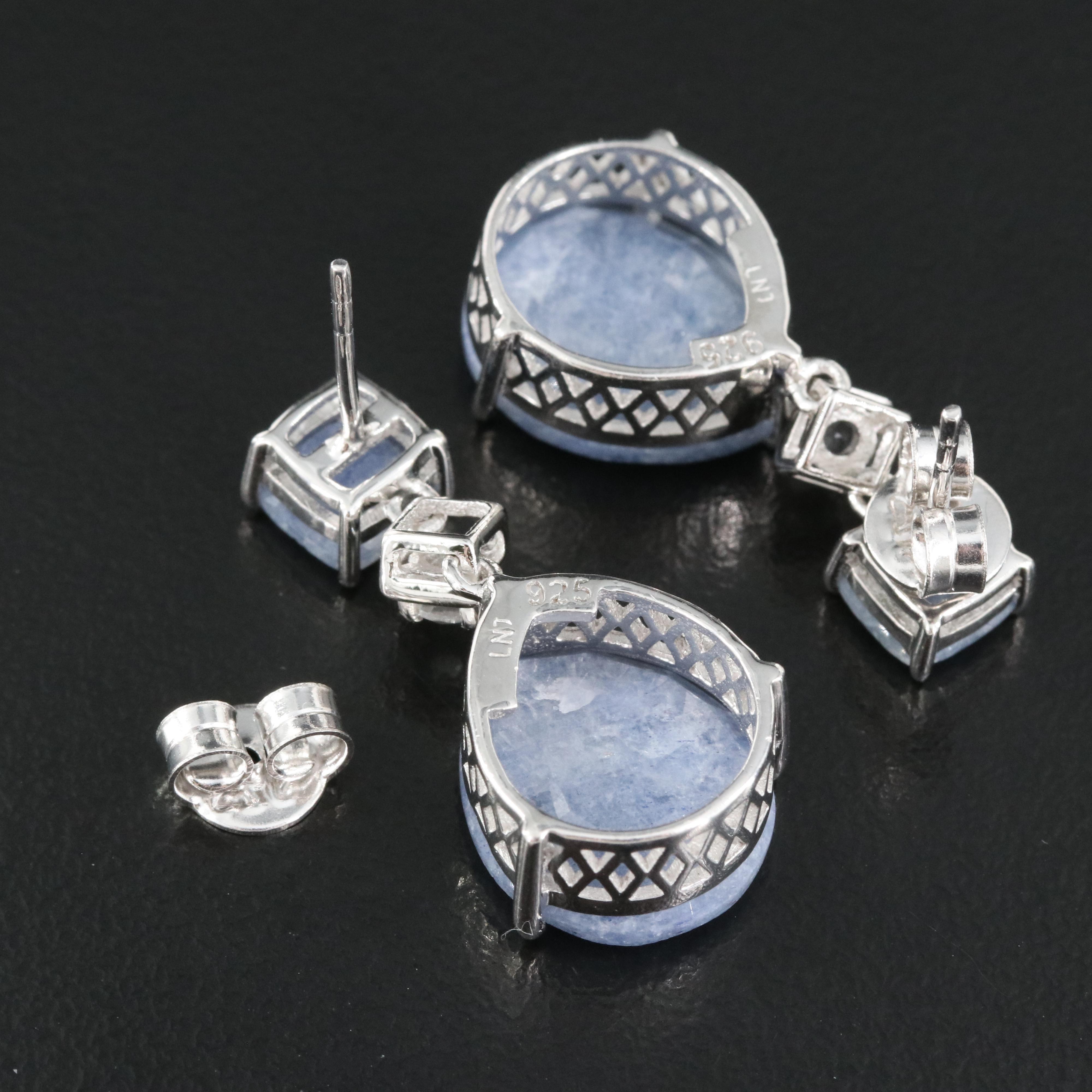 Sterling Beryl and Topaz Earrings