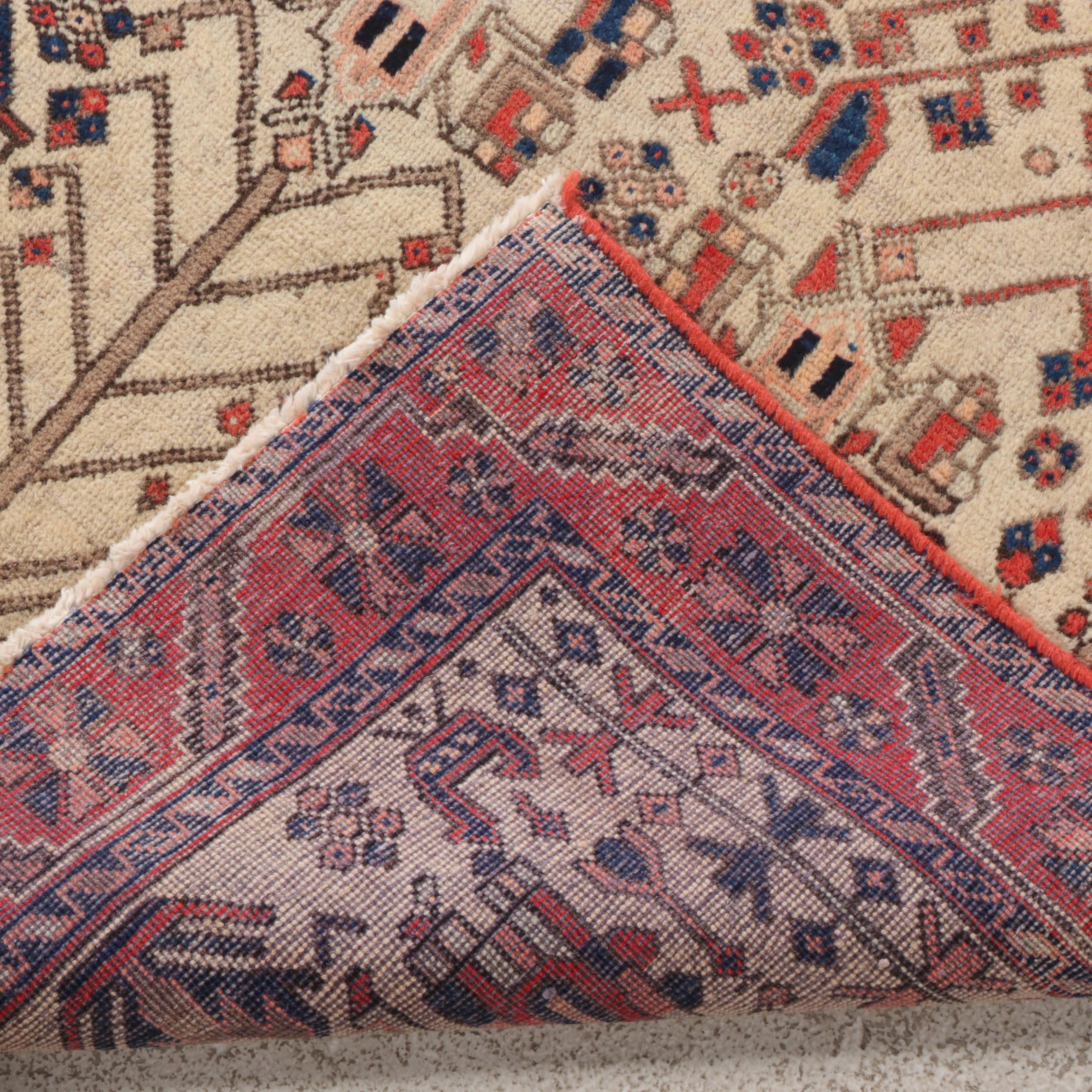 4'2 x 5' Hand-Knotted Caucasian Shirvan Area Rug