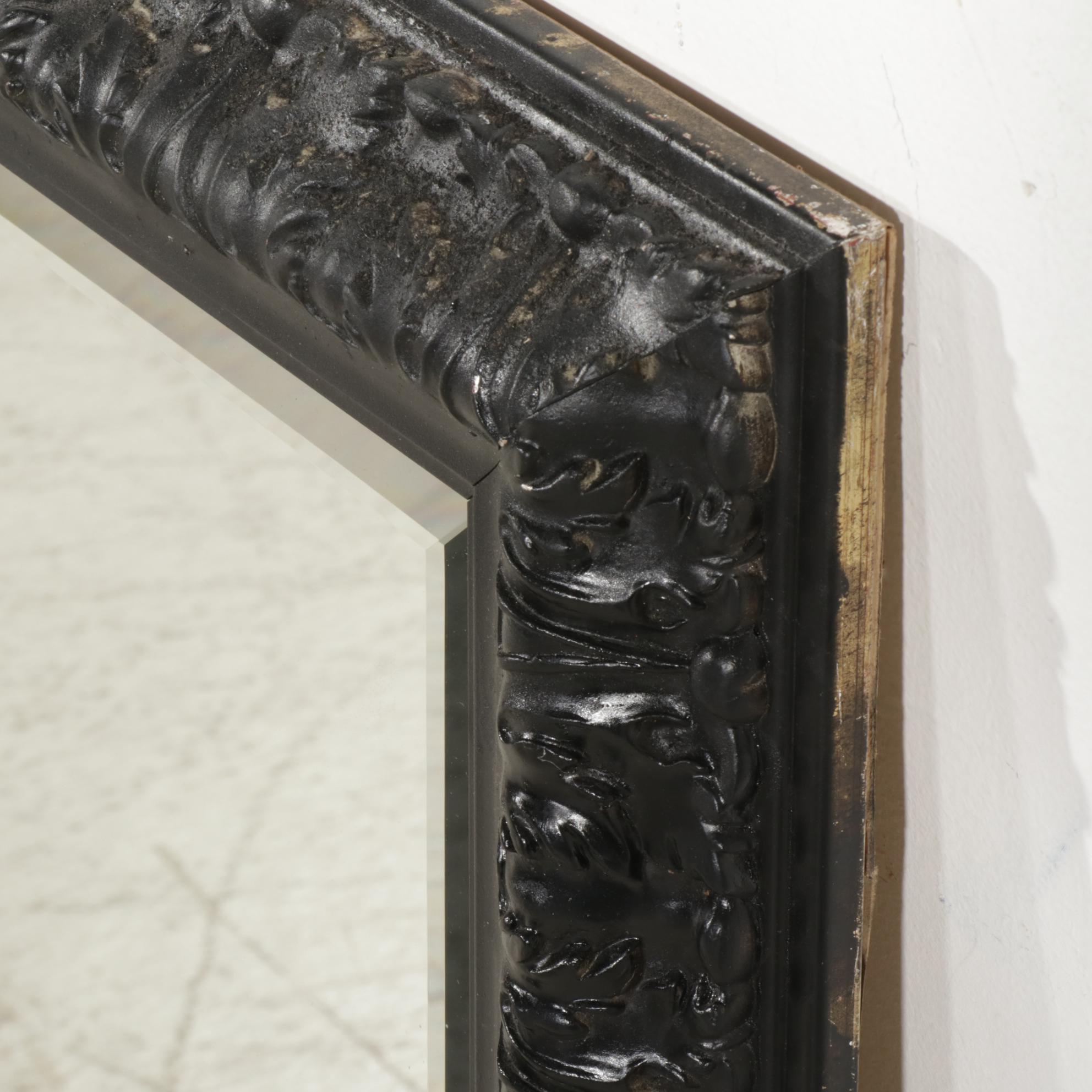 Victorian Style Black Painted Framed Mirror