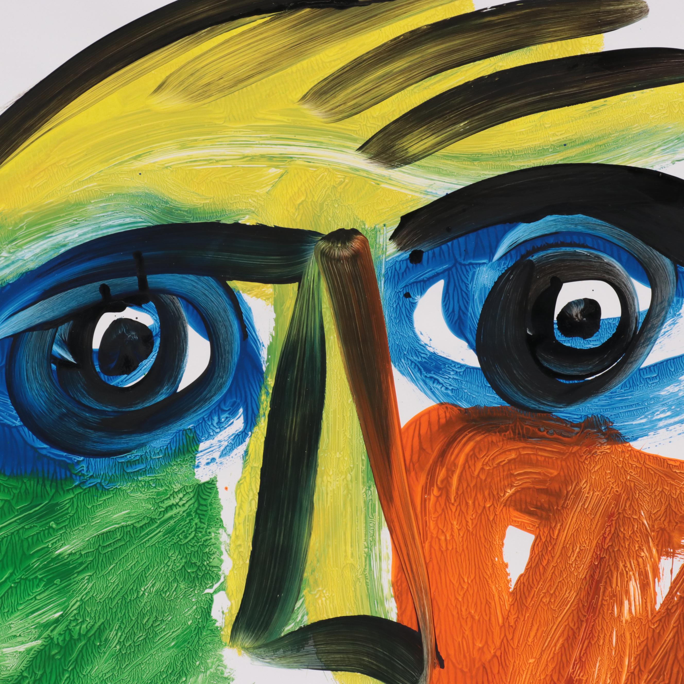 Peter Keil Abstract Portrait Acrylic Painting