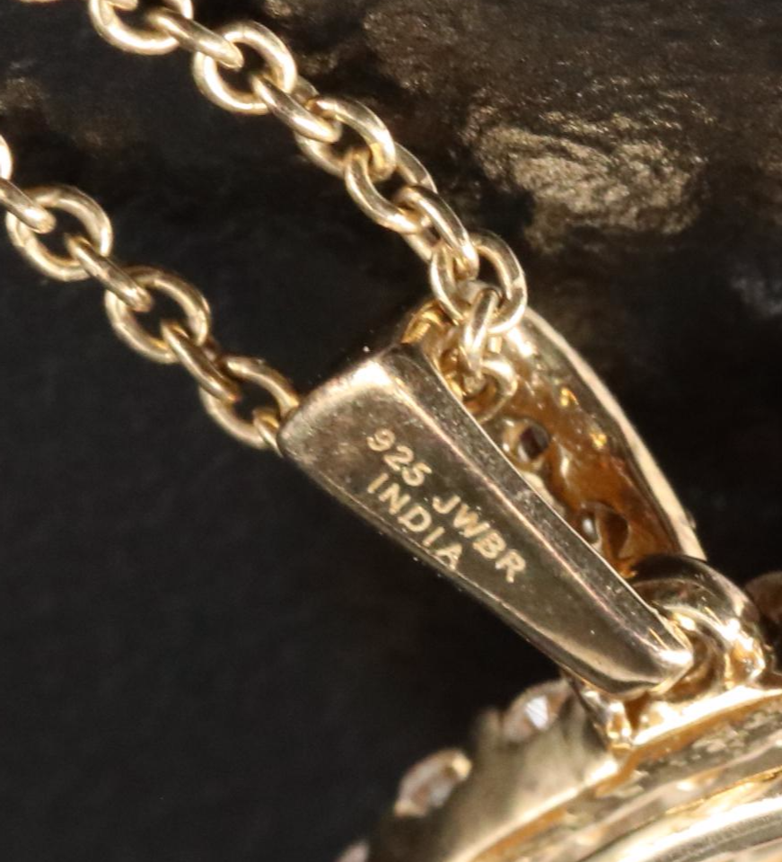 Sterling Garnet and Sapphire Pendant Necklace