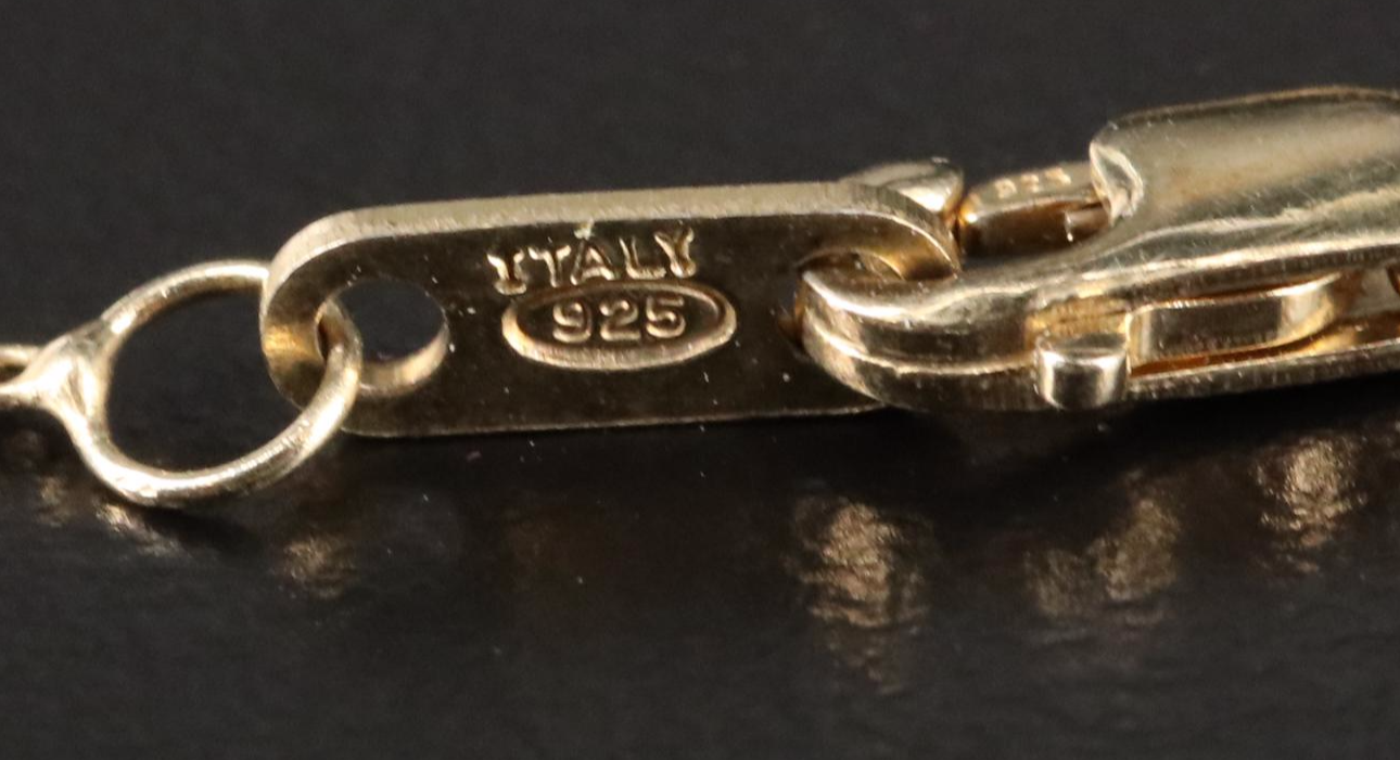 Sterling Garnet and Sapphire Pendant Necklace