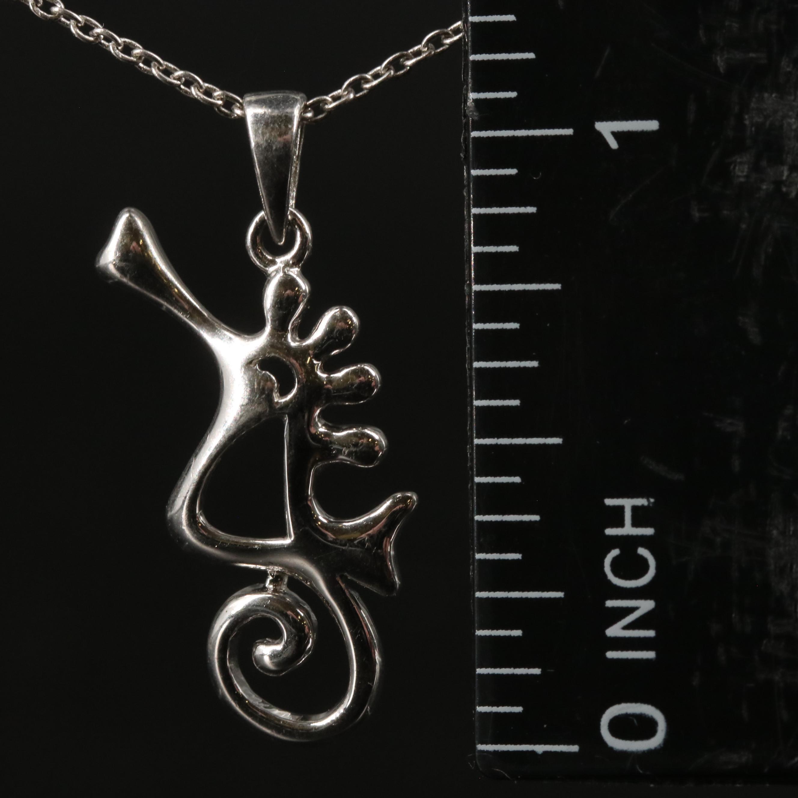 Sterling Seahorses Pendant Necklace