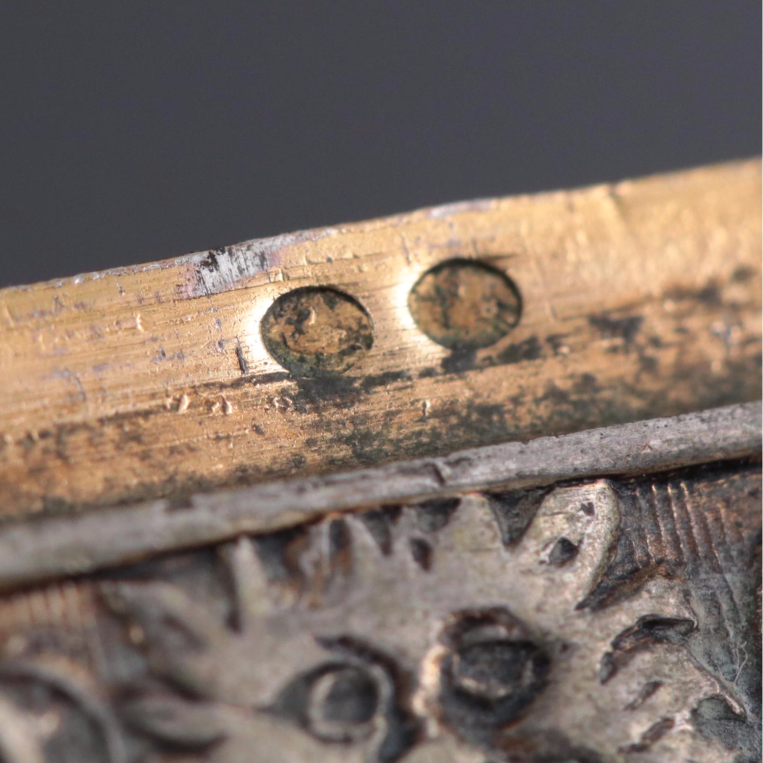 Italian Gilt over 800 Silver and Enamel Box