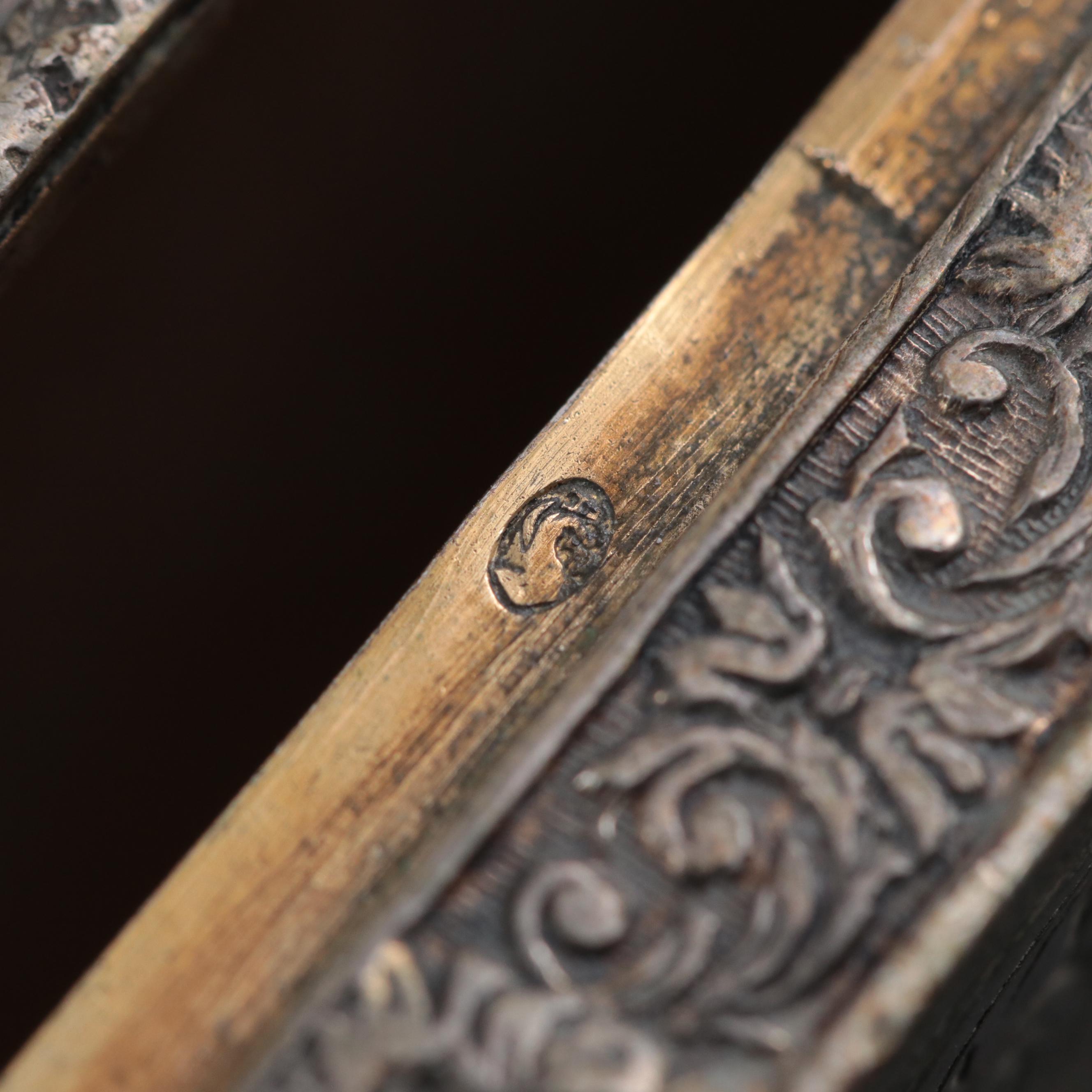 Italian Gilt over 800 Silver and Enamel Box