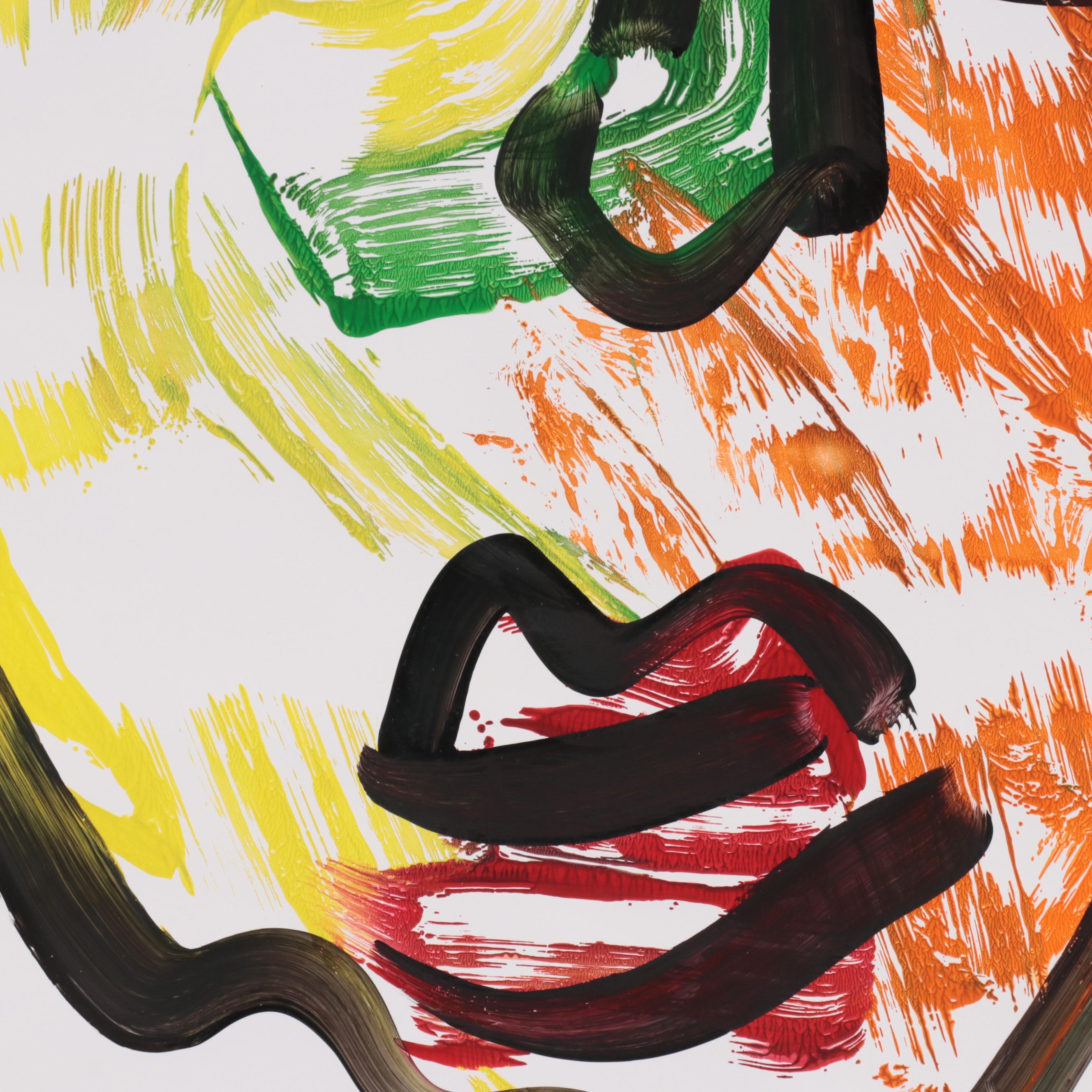 Peter Keil Abstract Portrait Acrylic Painting