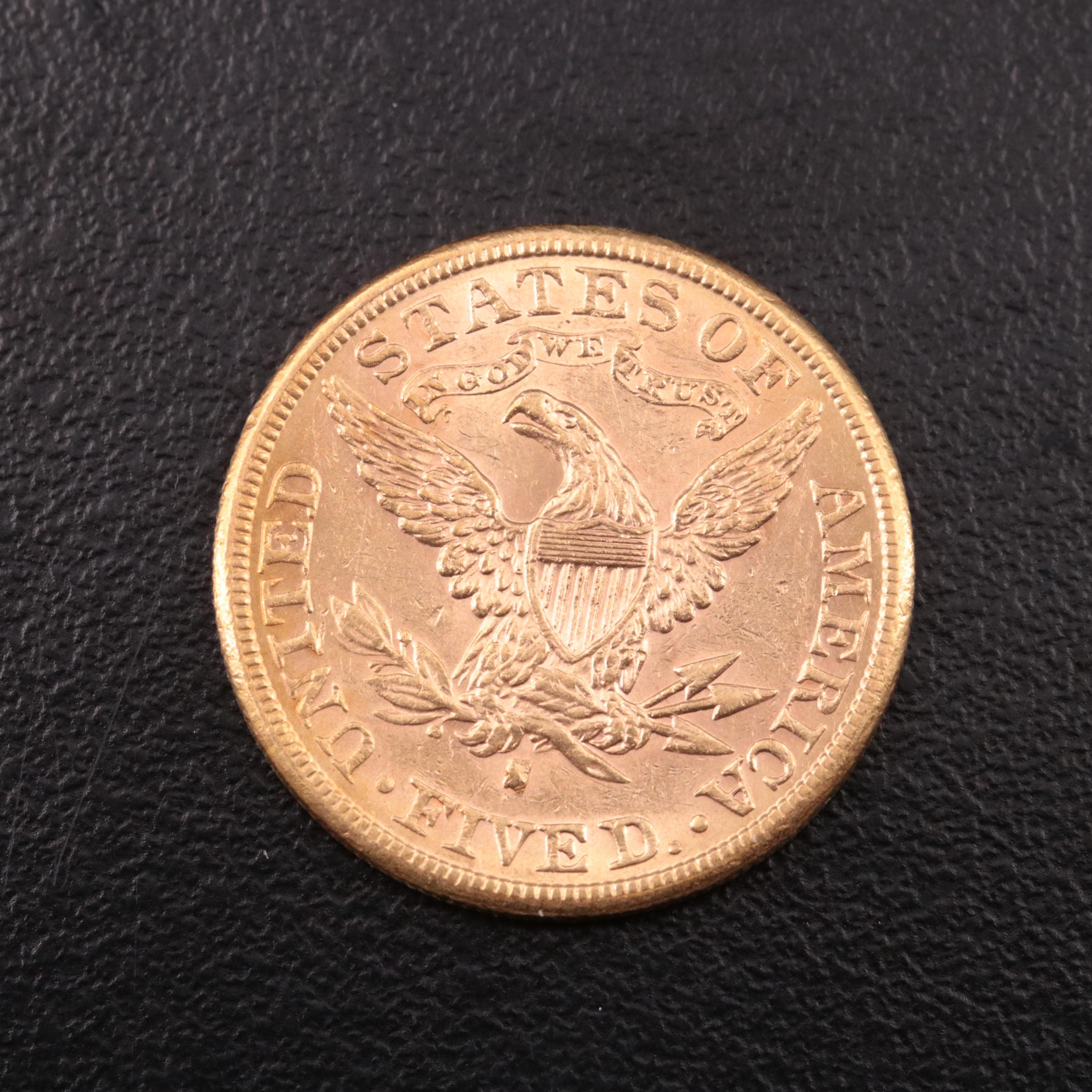 1887-S Liberty Head $5 Half Eagle Gold Coin