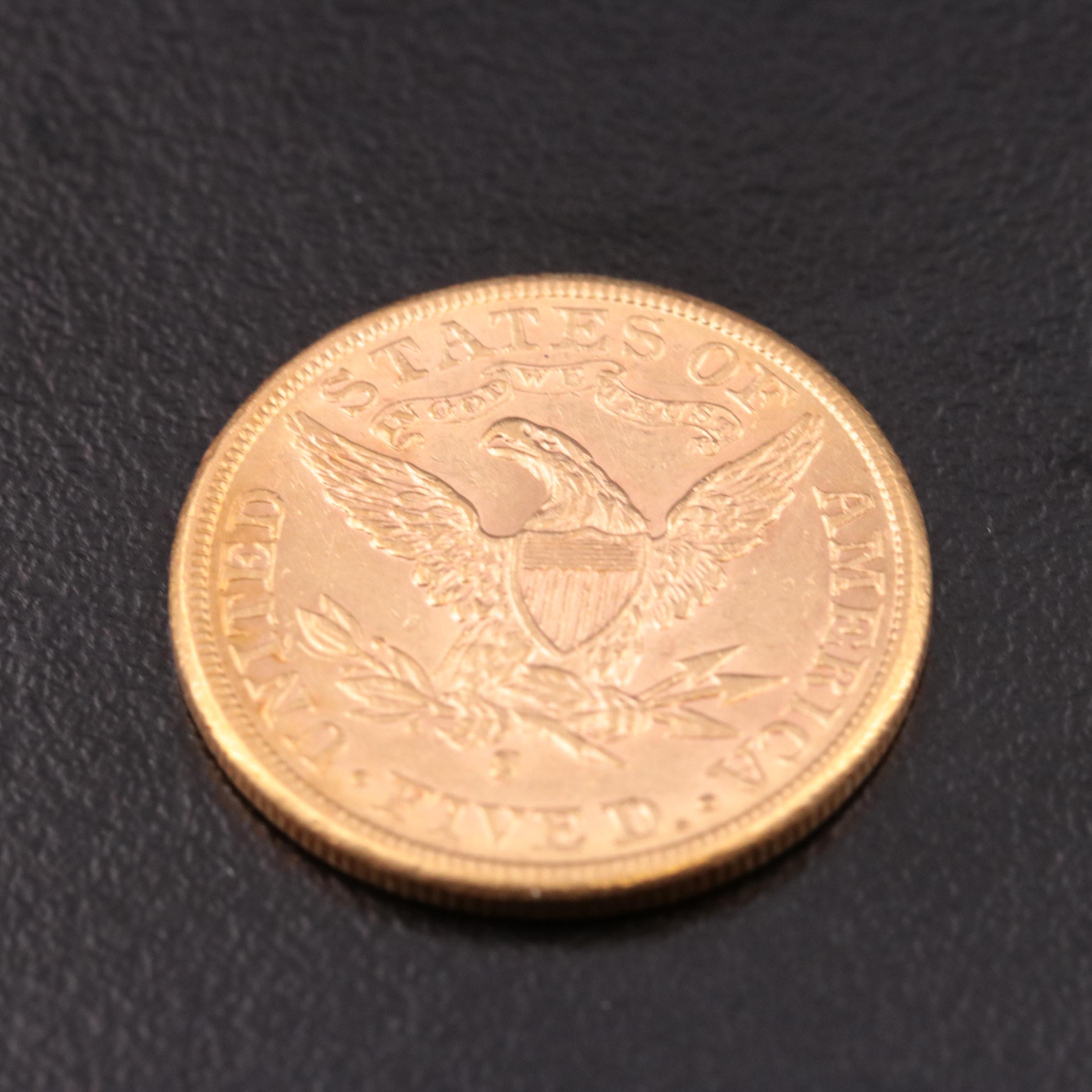 1887-S Liberty Head $5 Half Eagle Gold Coin