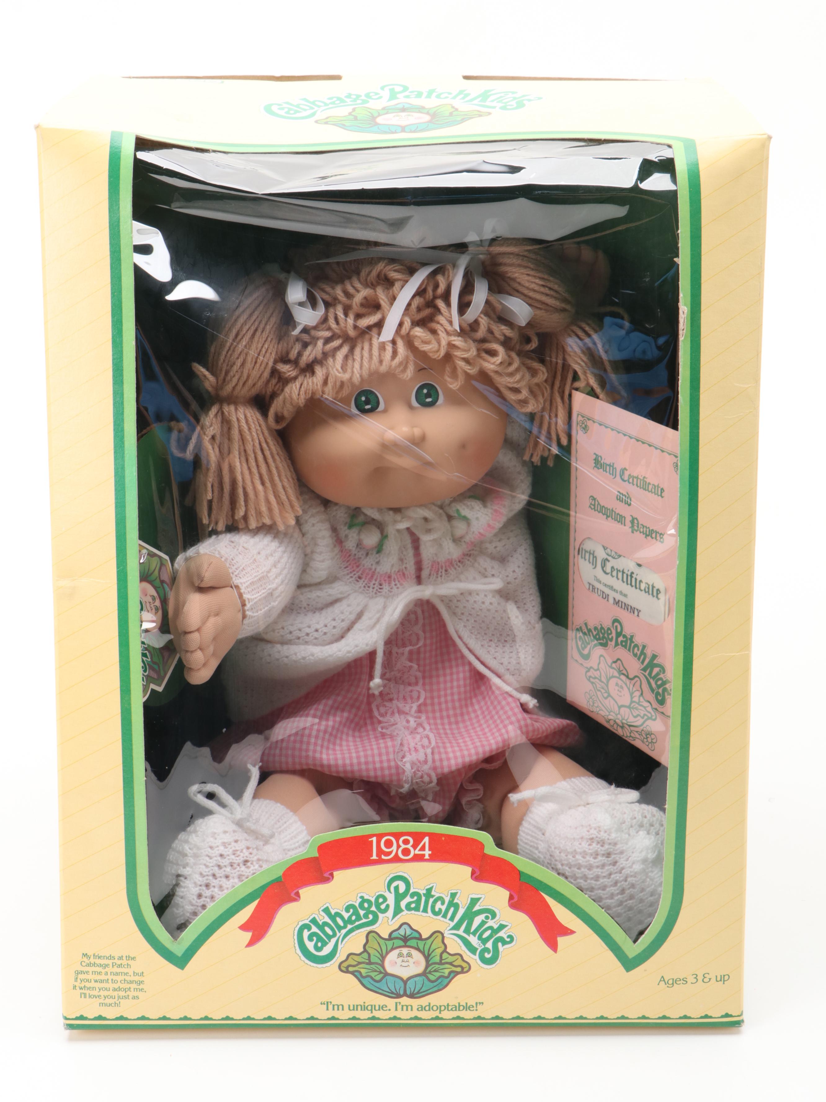 Coleco "Trudi Minny" and "Jennifer Mia" Cabbage Patch Dolls, 1984