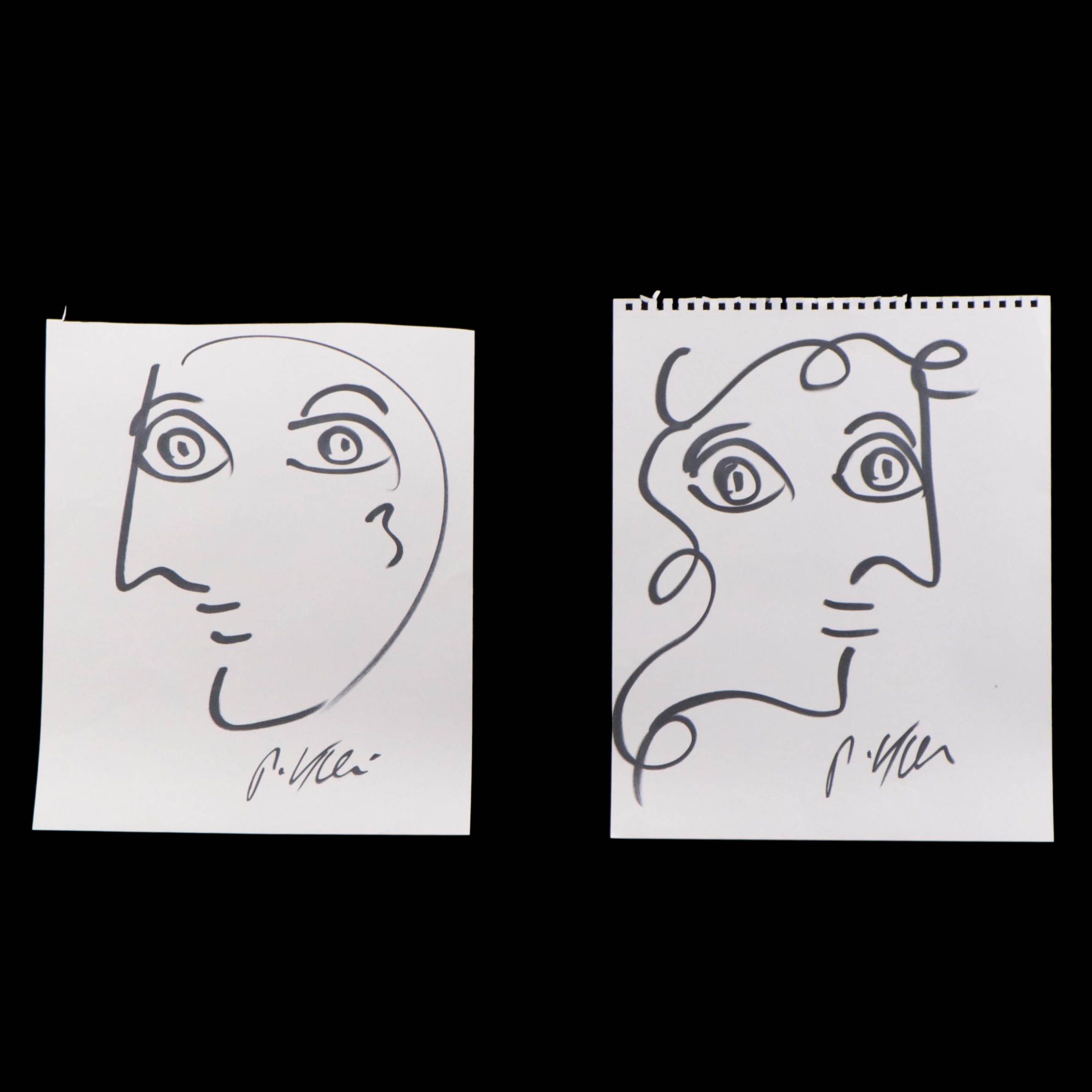 Peter Keil Abstract Ink Portraits