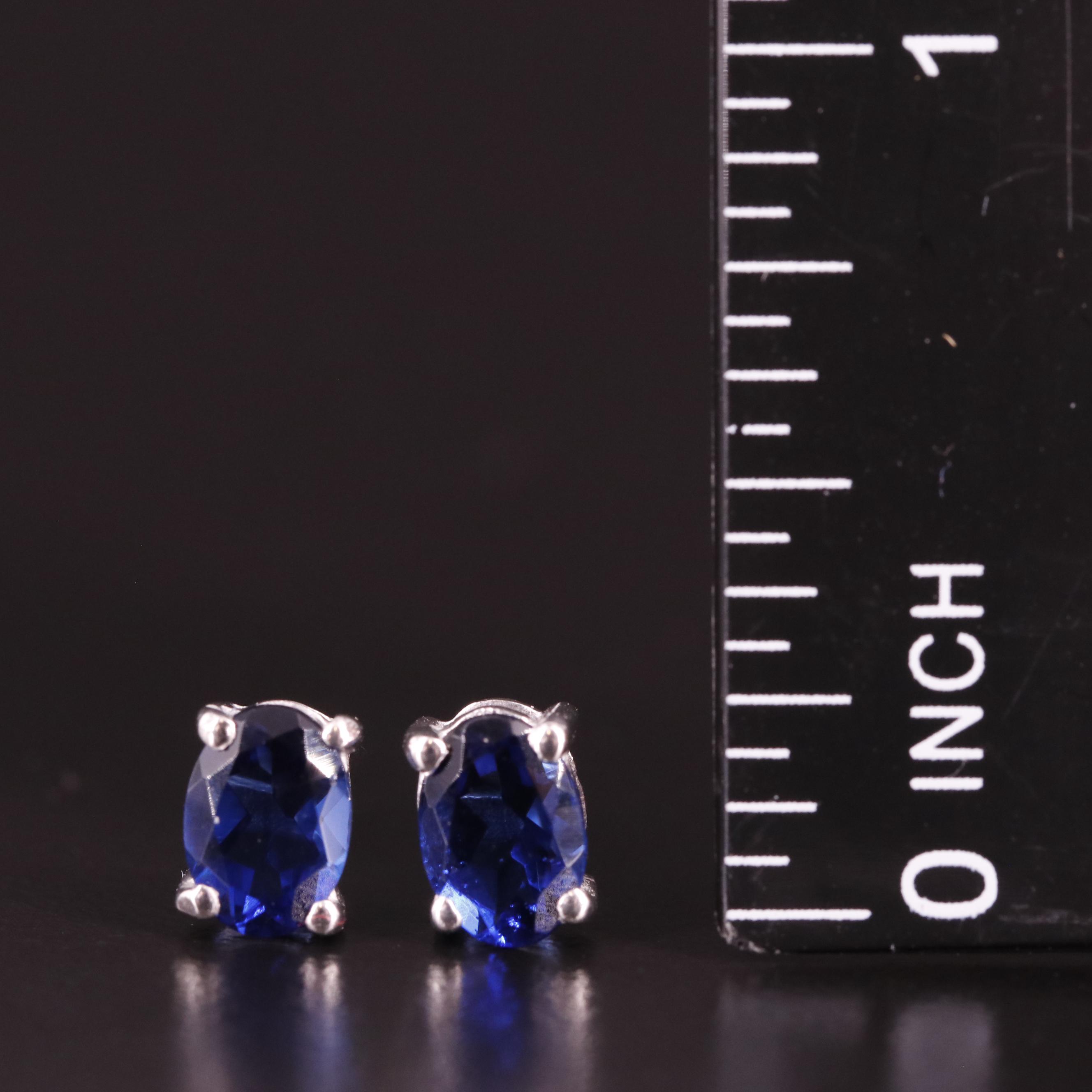 Sterling Cubic Zirconia Oval Stud Earrings